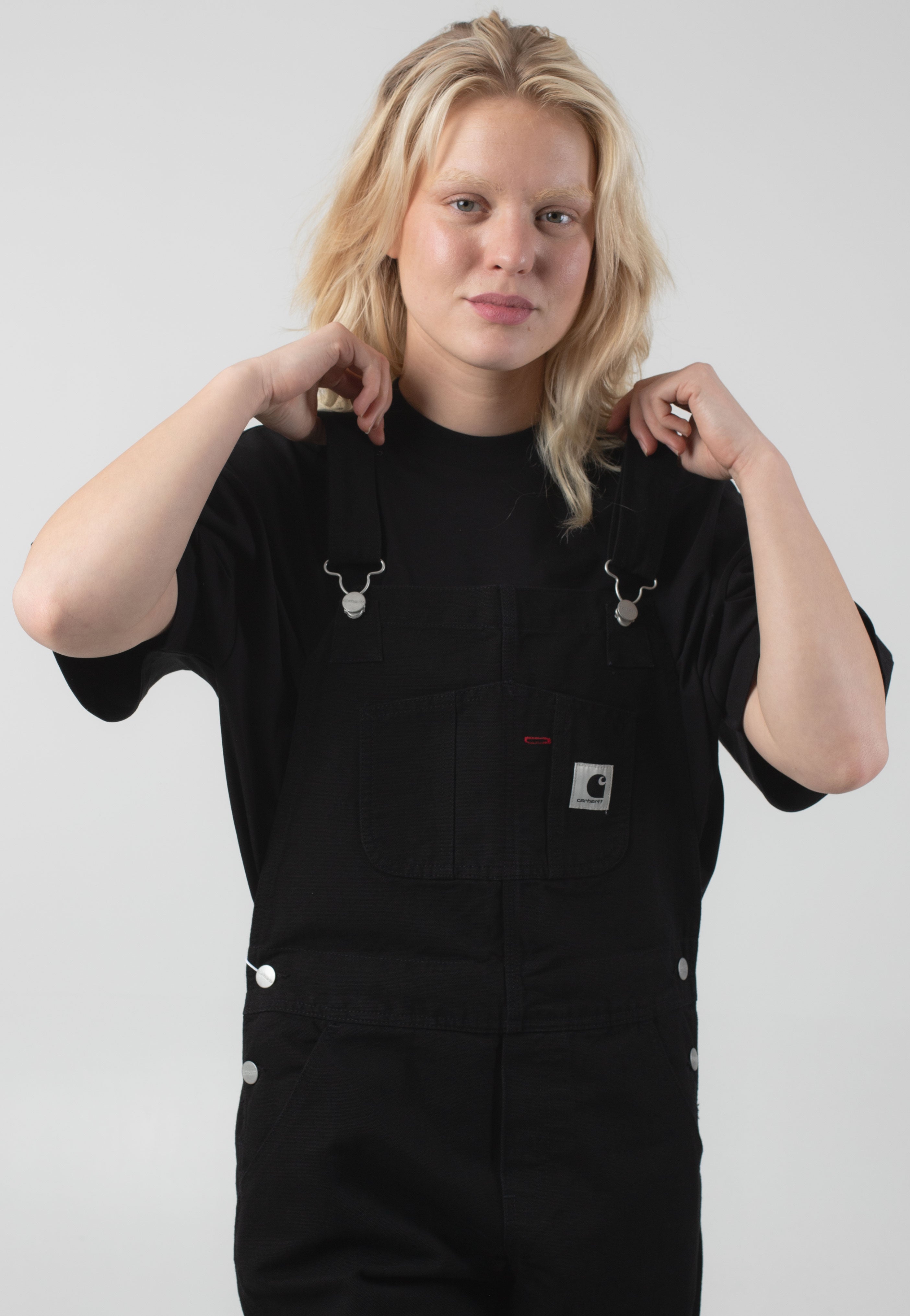 Carhartt WIP - W' Bib Straight Rinsed Black - Dungarees | Women-Image