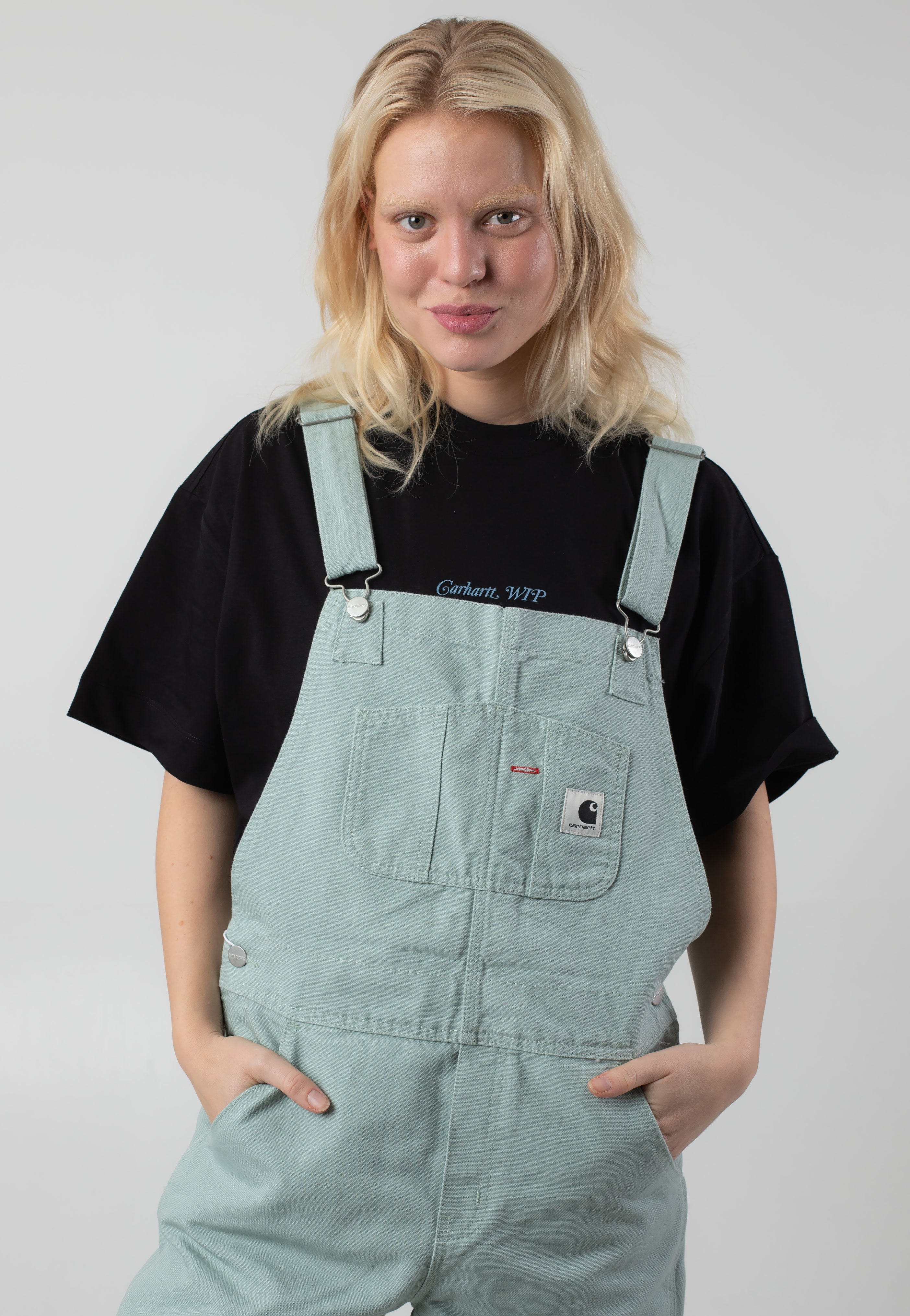 Carhartt WIP - W' Bib Straight Rinsed Frosted Green - Dungarees | Women-Image