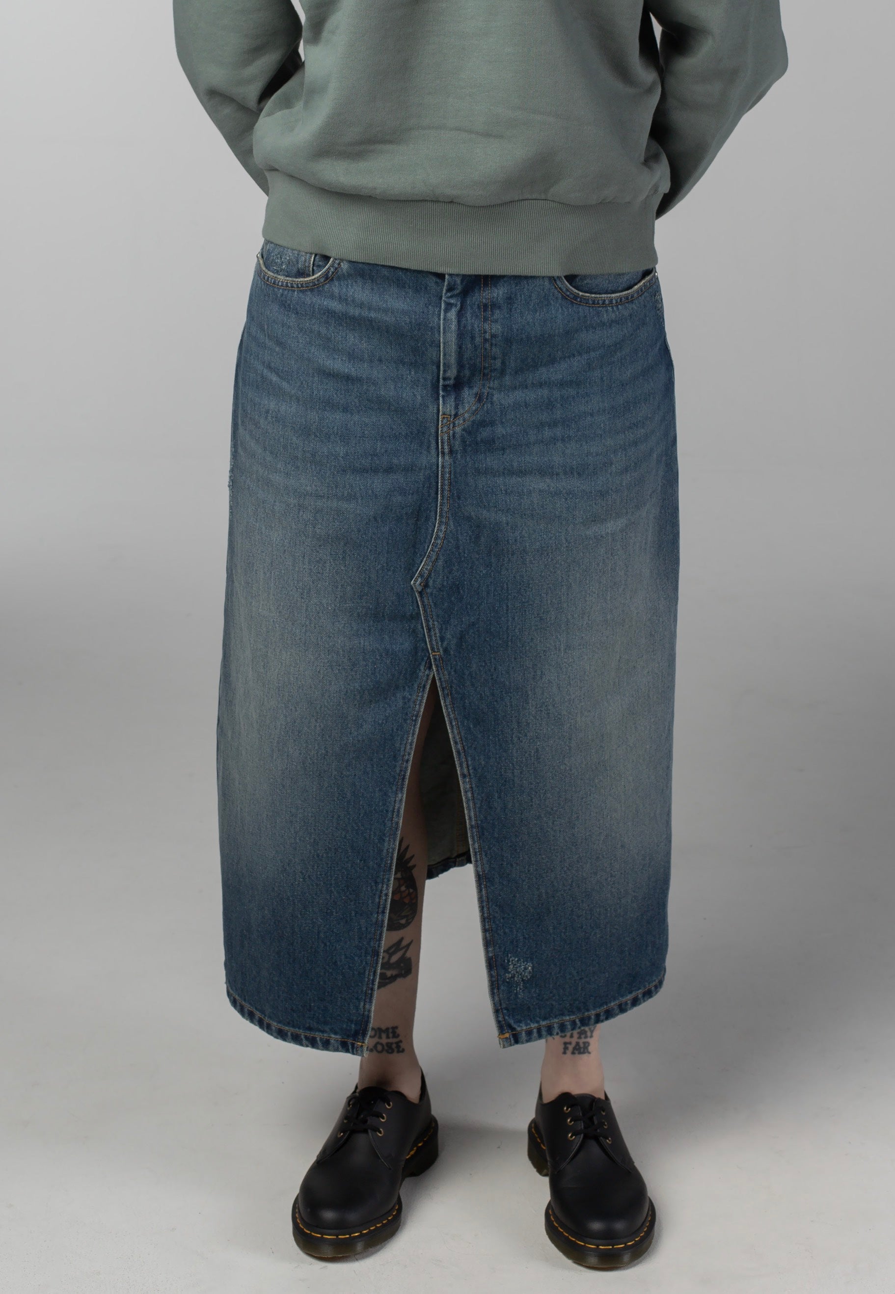 Carhartt WIP - W' Brandon Grind Wash Blue - Skirt | Women-Image
