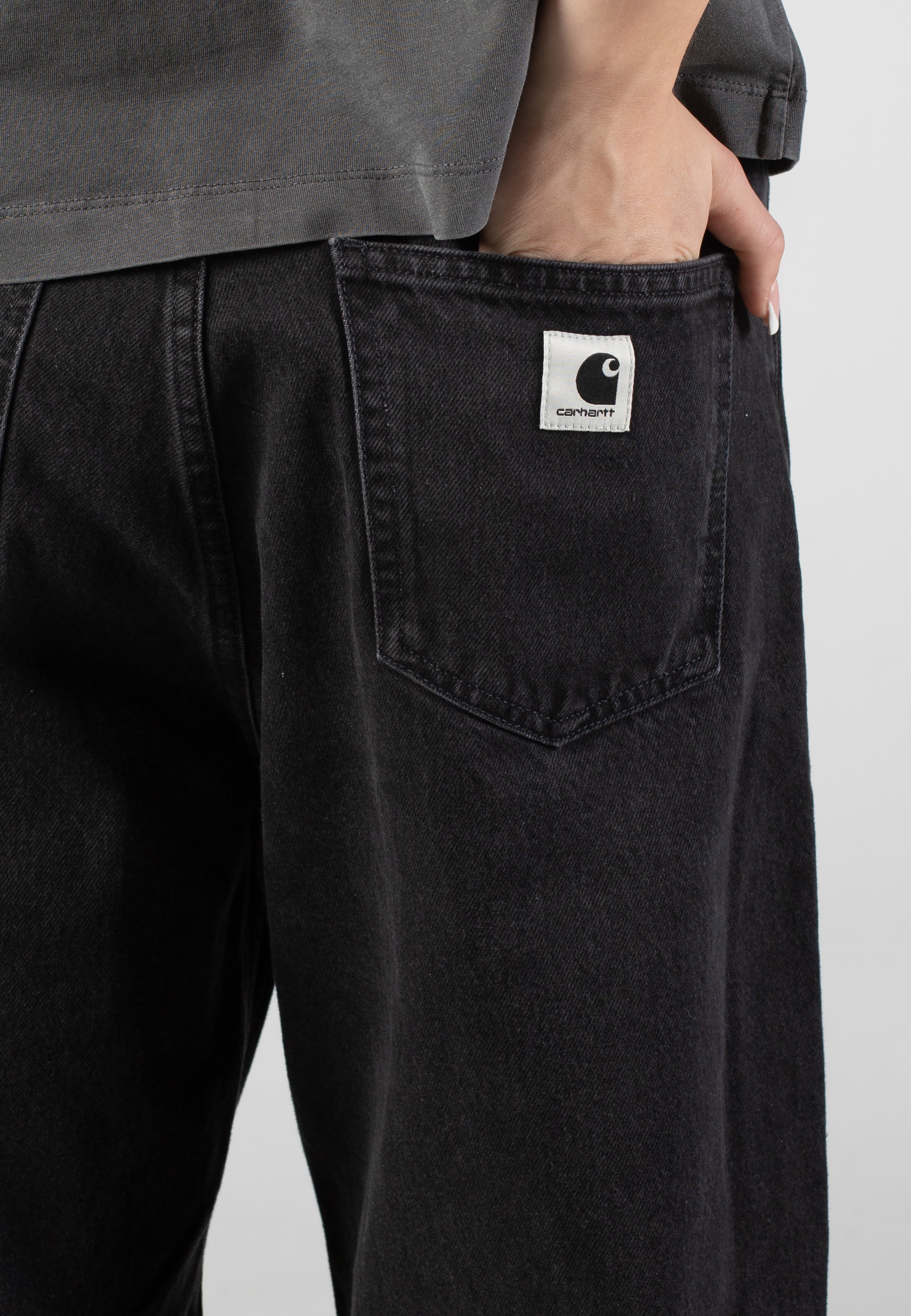 Carhartt WIP - W' Brandon Stone Washed Black - Pants | Women-Image