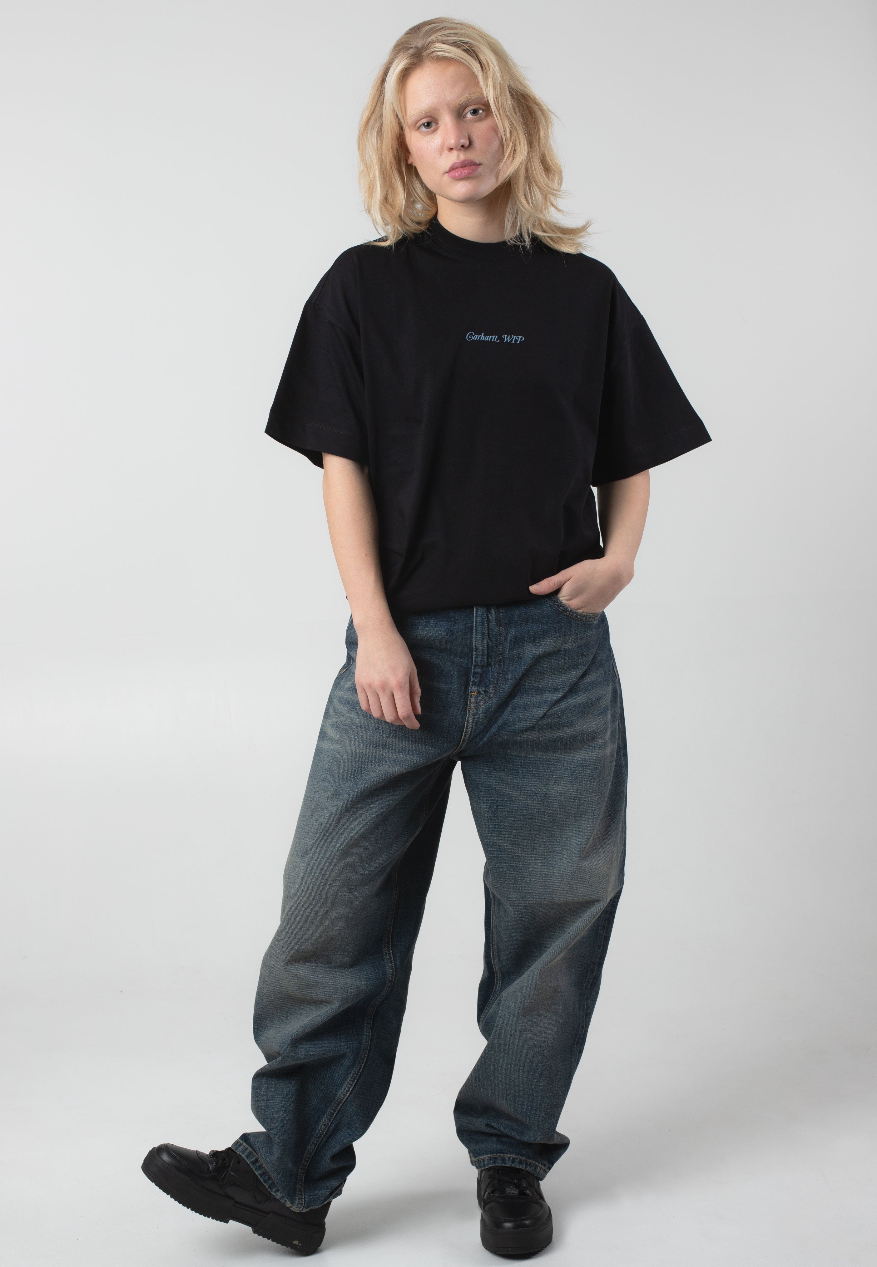Carhartt WIP - W' Brandon Worn Used Wash Blue - Pants | Women-Image