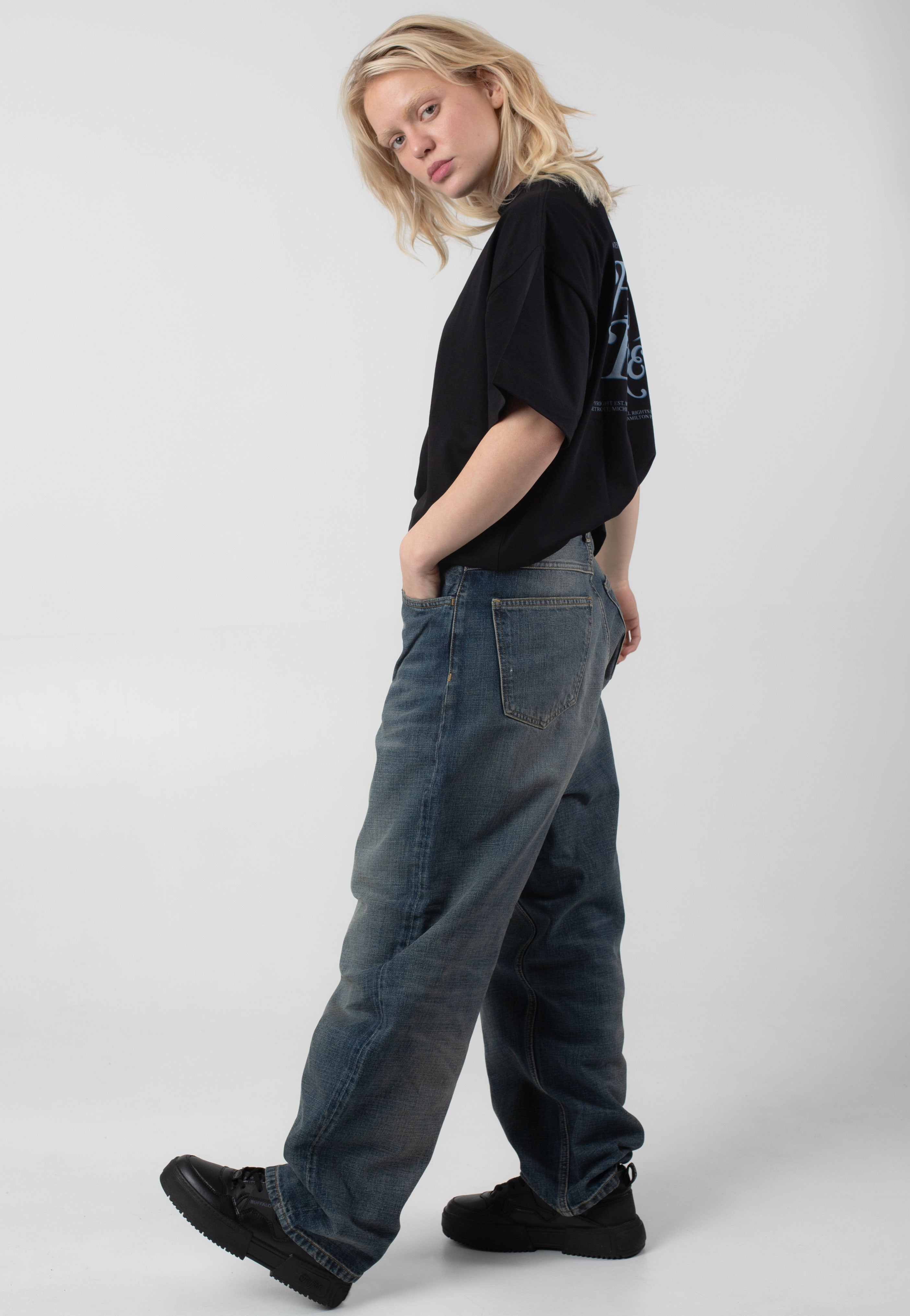 Carhartt WIP - W' Brandon Worn Used Wash Blue - Pants | Women-Image