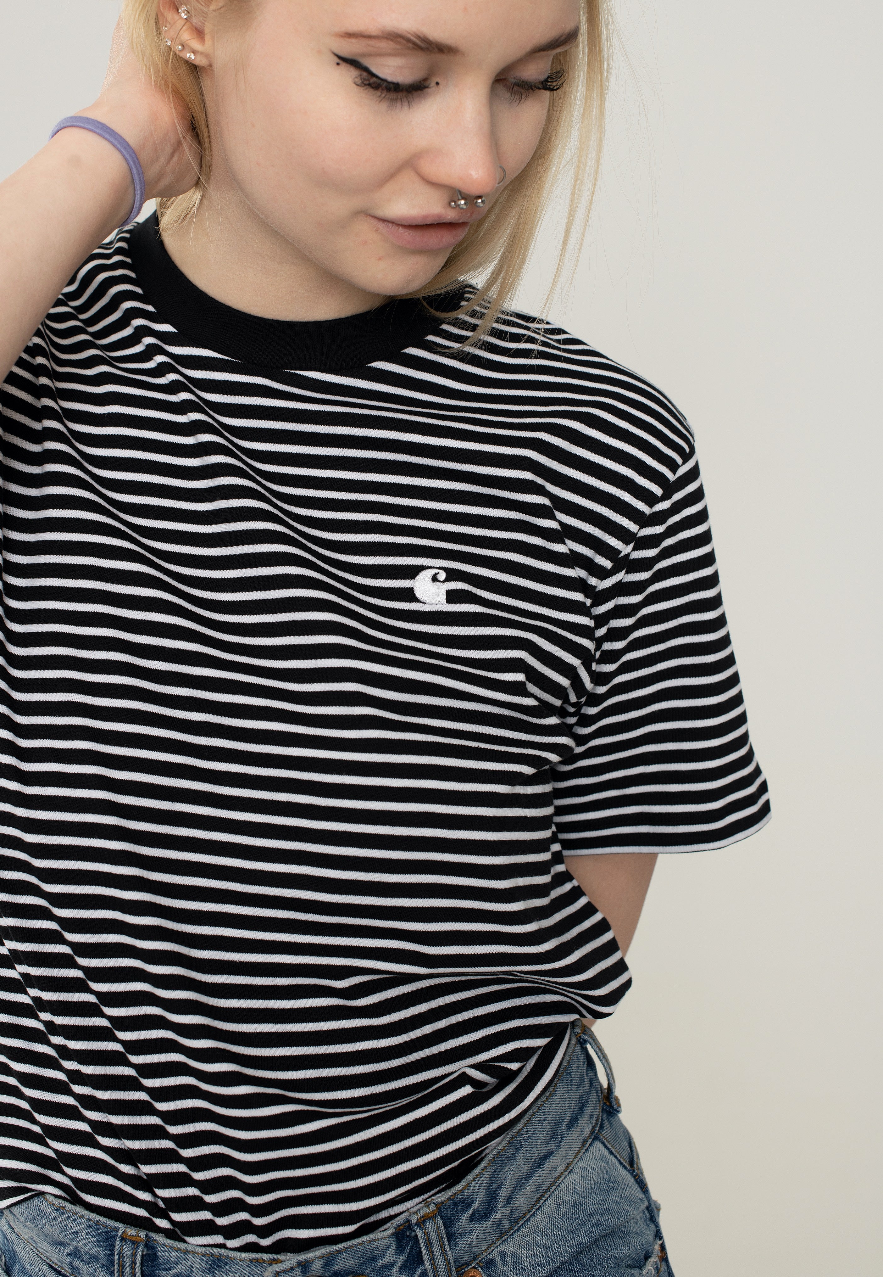 Carhartt WIP - W' Coleen Coleen Stripe Black/White - T-Shirt | Women-Image