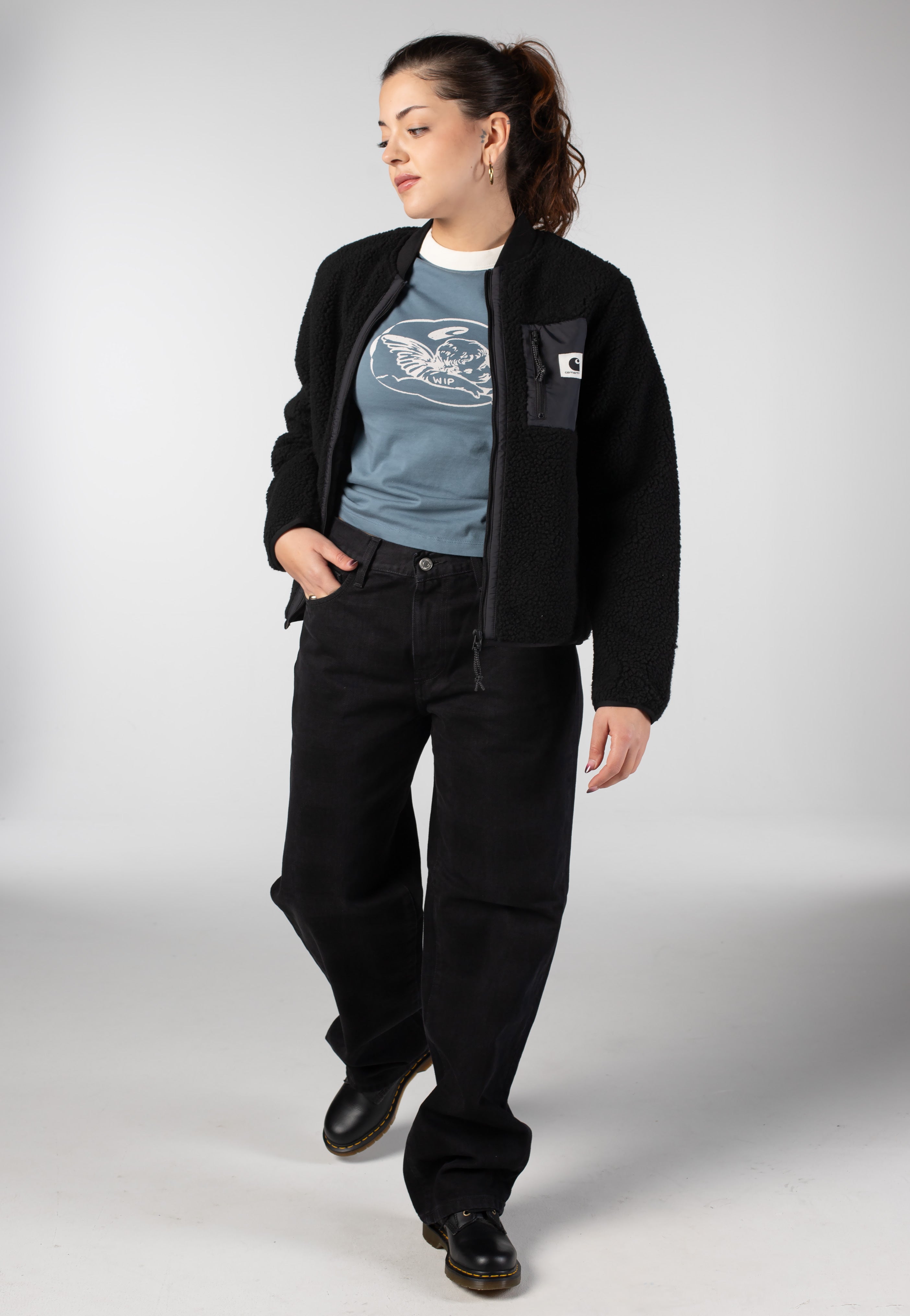 Carhartt WIP - W' Everson Washed Print Black - Pants | Women-Image