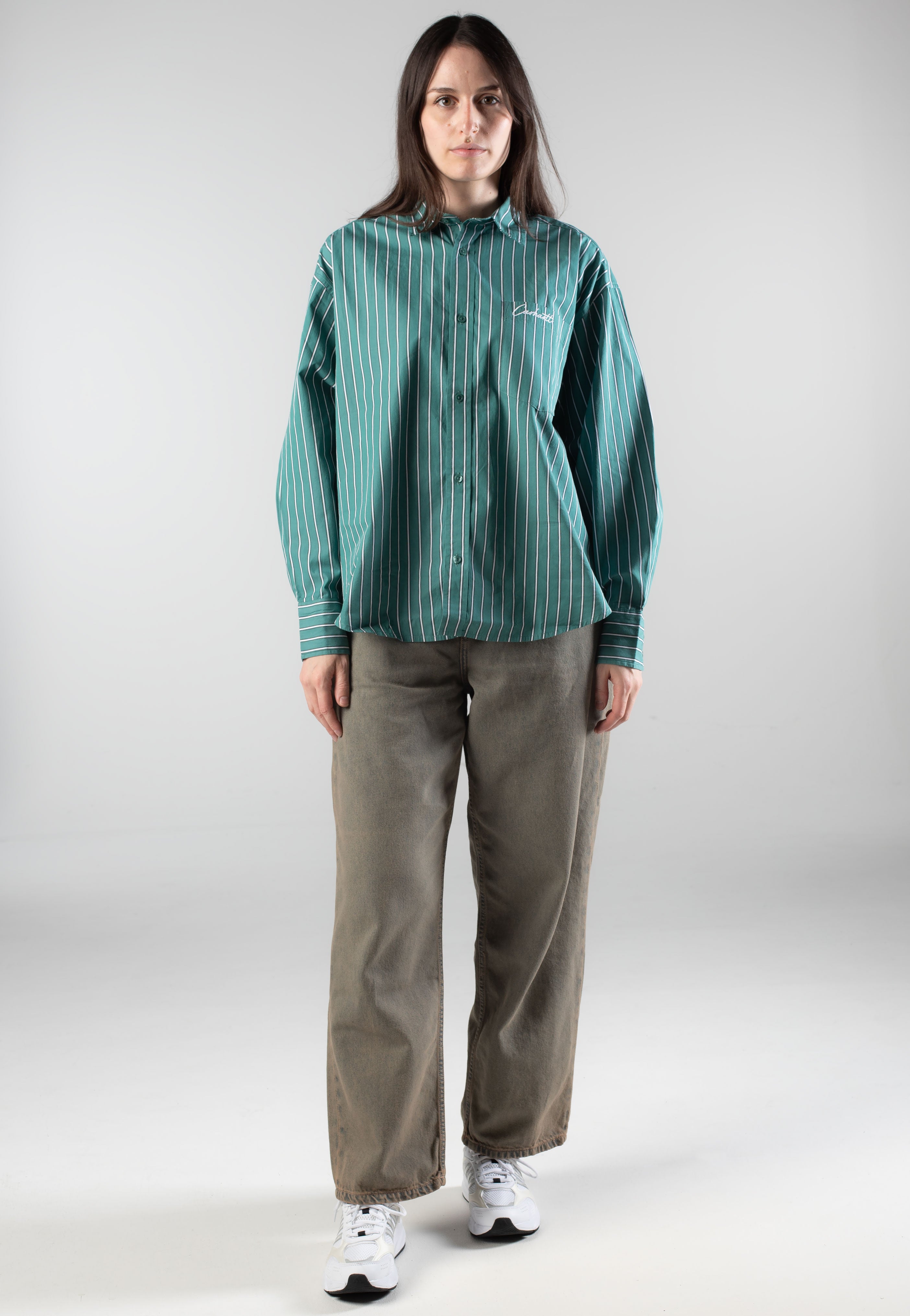 Carhartt WIP - W' Grimsby Stripe Saguaro - Shirt | Women-Image