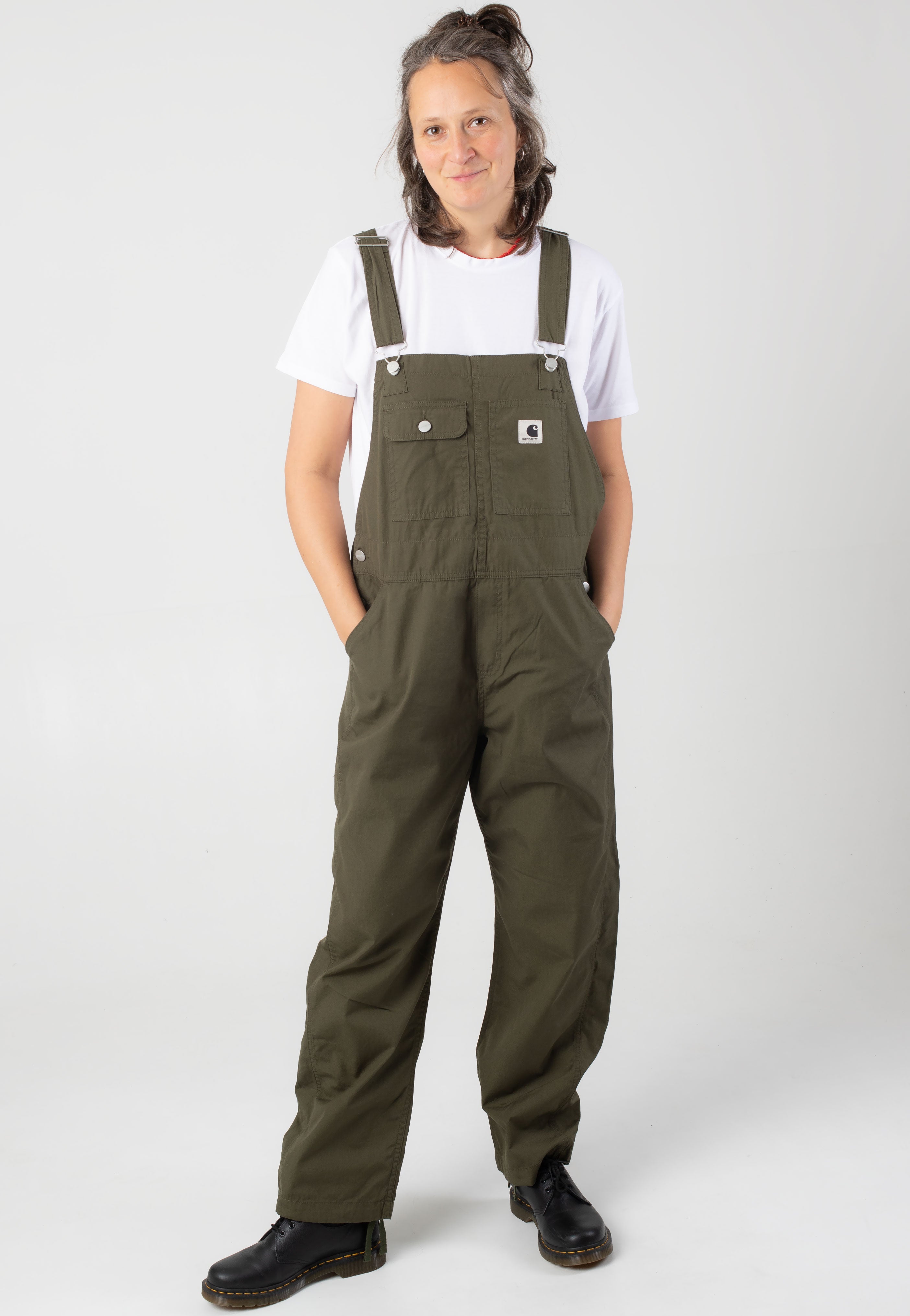 Carhartt WIP - W' Harlington Bib Rinsed Turtle - Pants | Women-Image