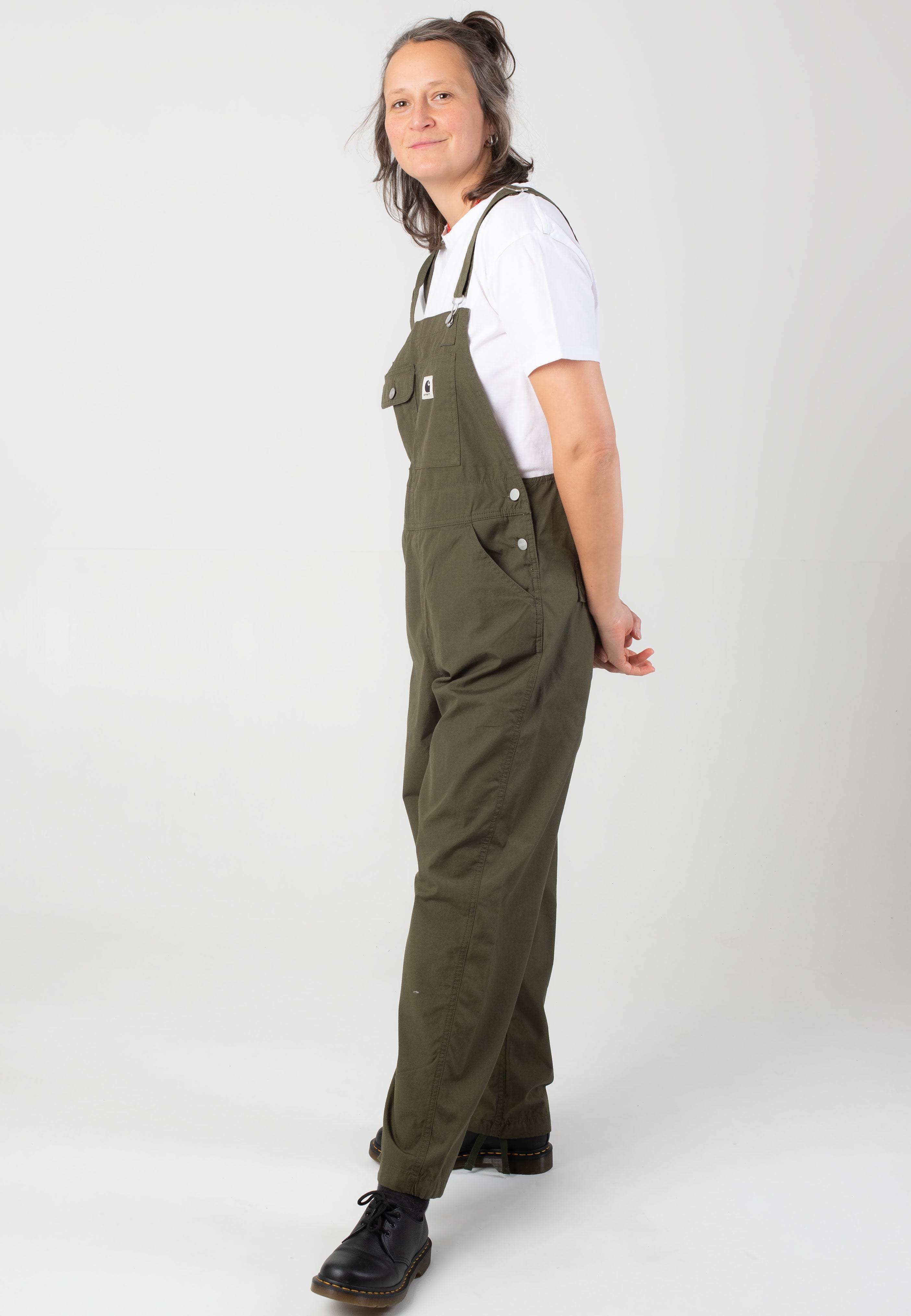 Carhartt WIP - W' Harlington Bib Rinsed Turtle - Pants | Women-Image