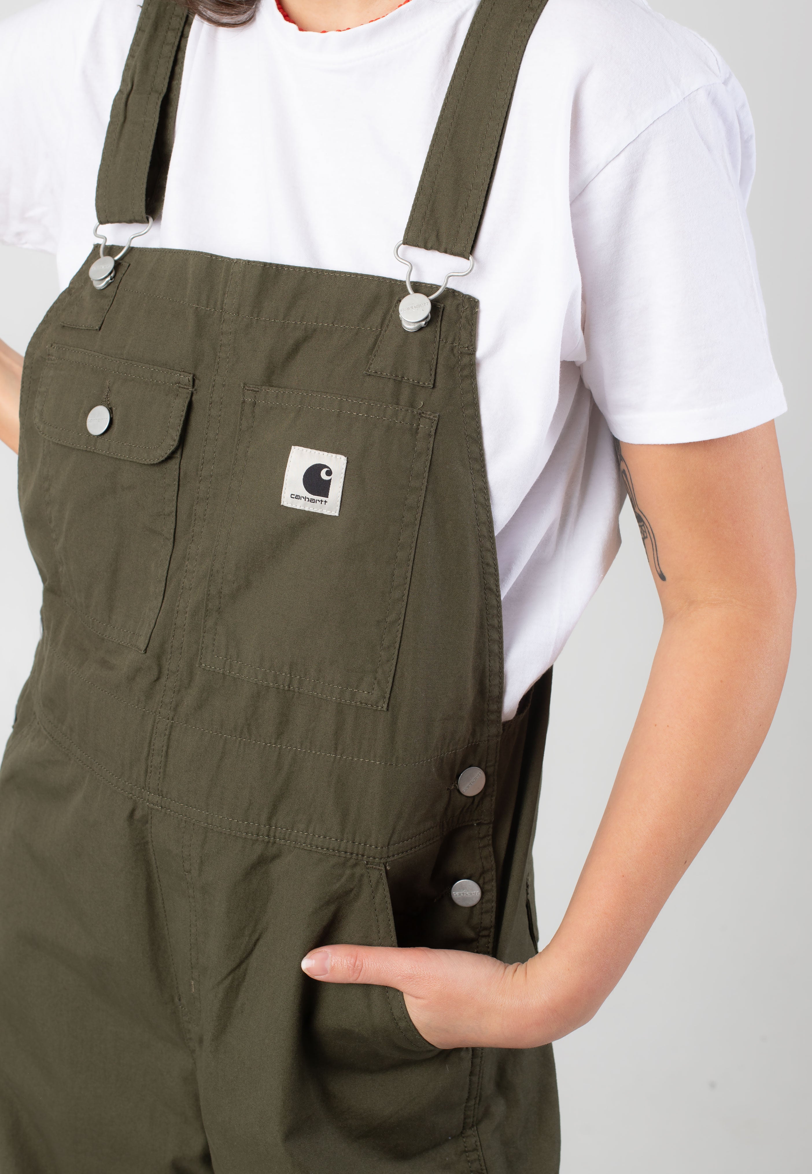 Carhartt WIP - W' Harlington Bib Rinsed Turtle - Pants | Women-Image