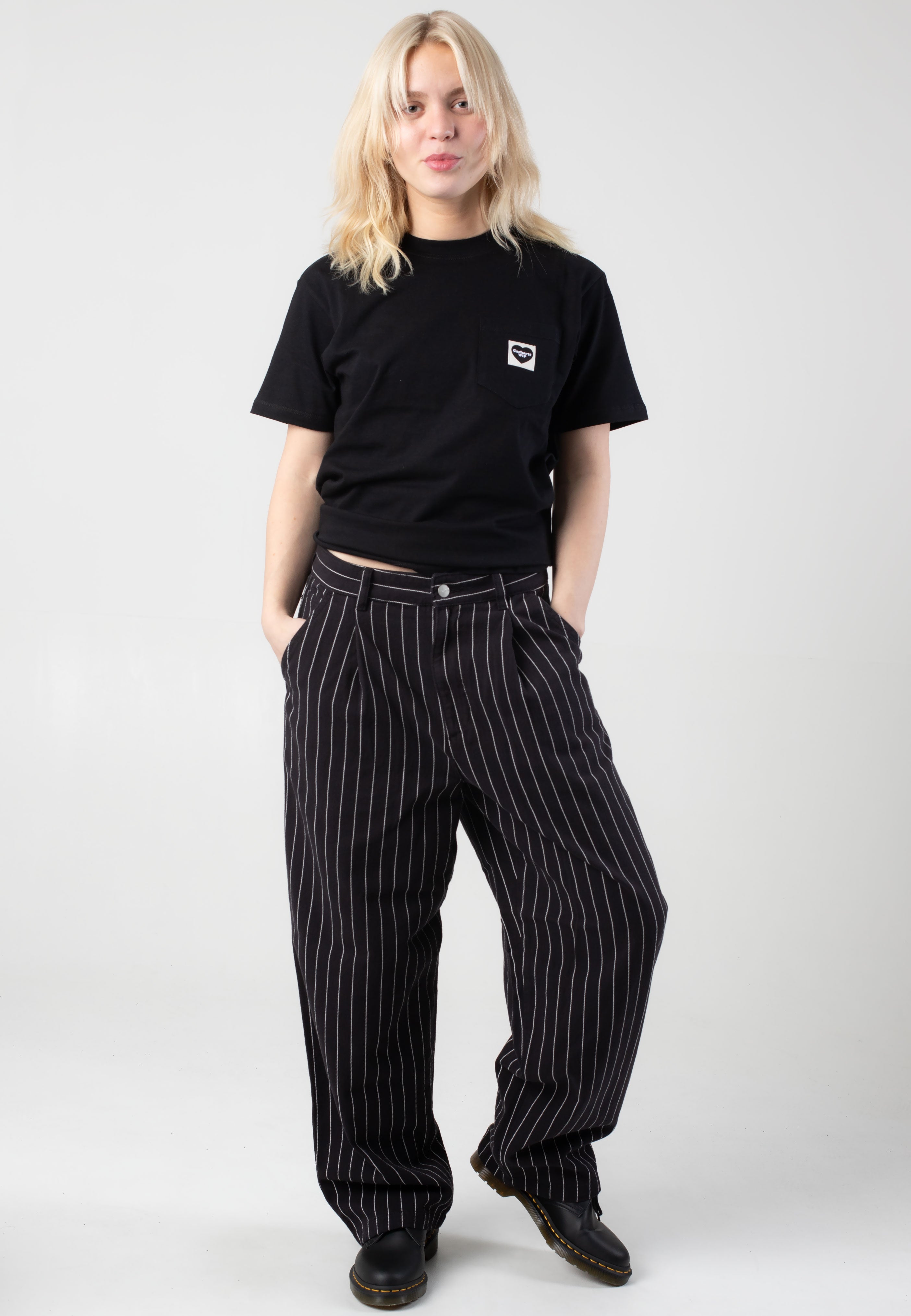 Carhartt WIP - W' Hendry Rinsed Seaton Stripe/Black/Wax - Pants | Women-Image