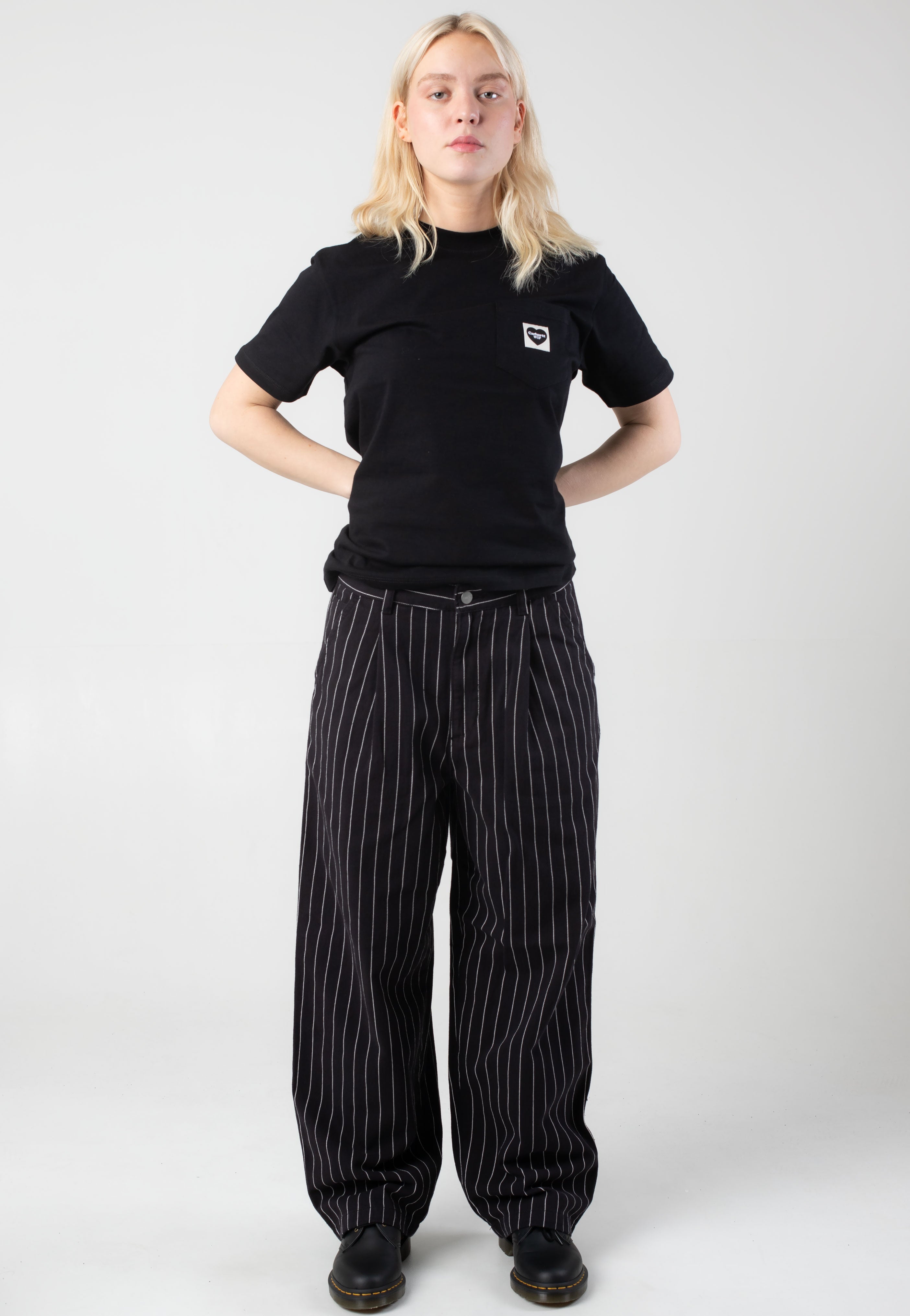 Carhartt WIP - W' Hendry Rinsed Seaton Stripe/Black/Wax - Pants | Women-Image