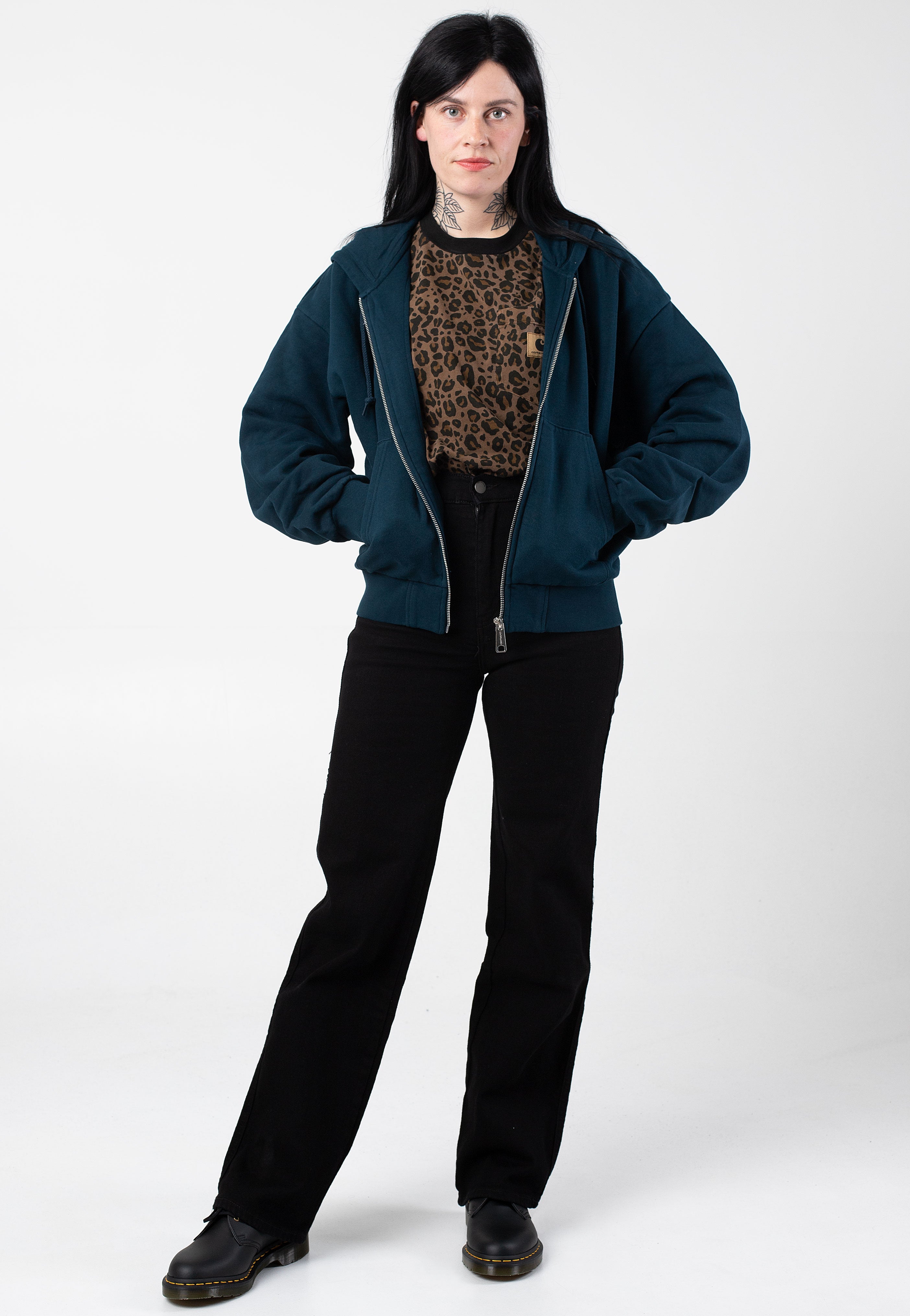 Carhartt WIP - W' Hooded Casey Duck Blue/Silver - Zipper | Women-Image