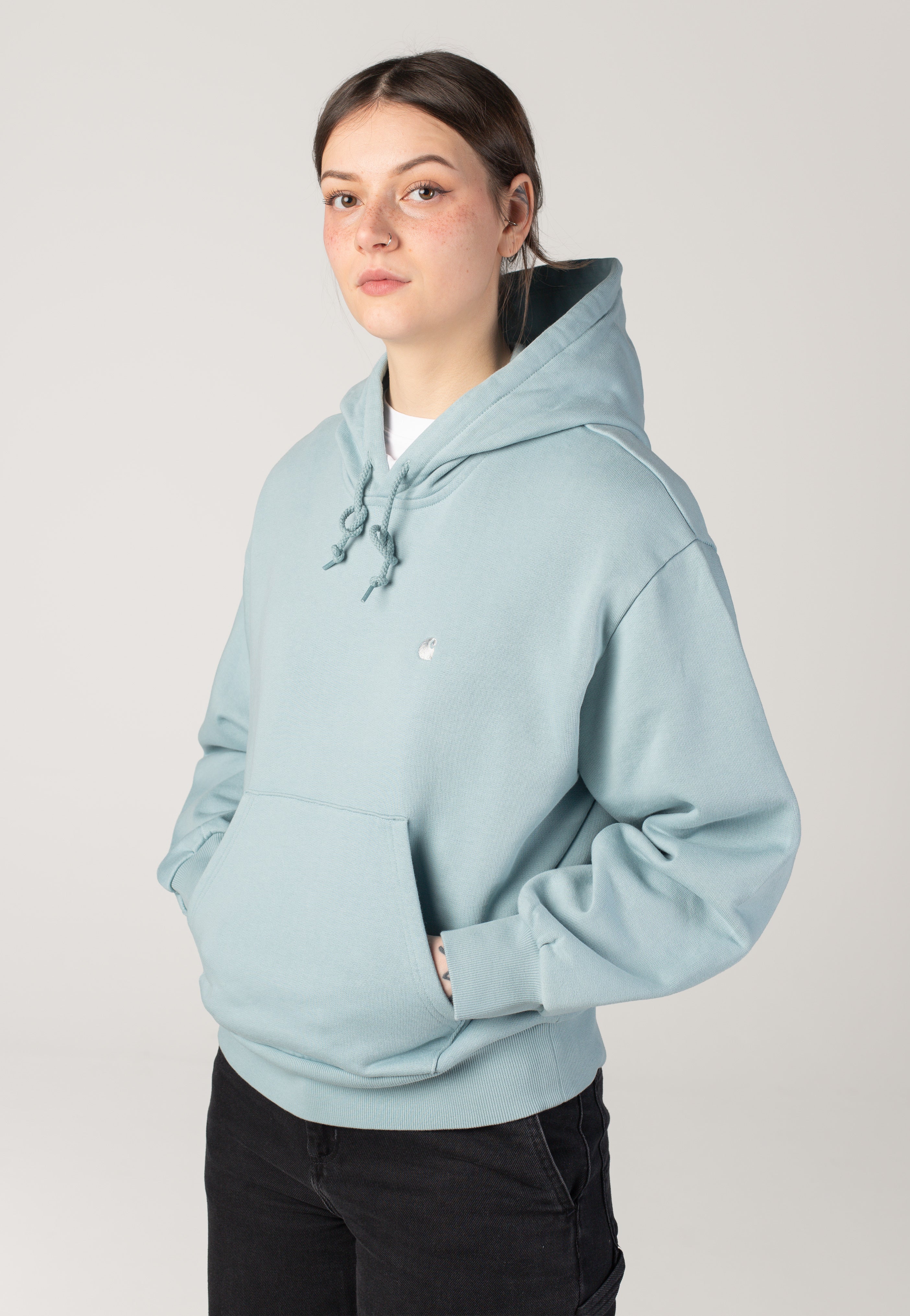 Carhartt WIP - W' Hooded Casey Tourmaline/Silver - Hoodie | Women-Image