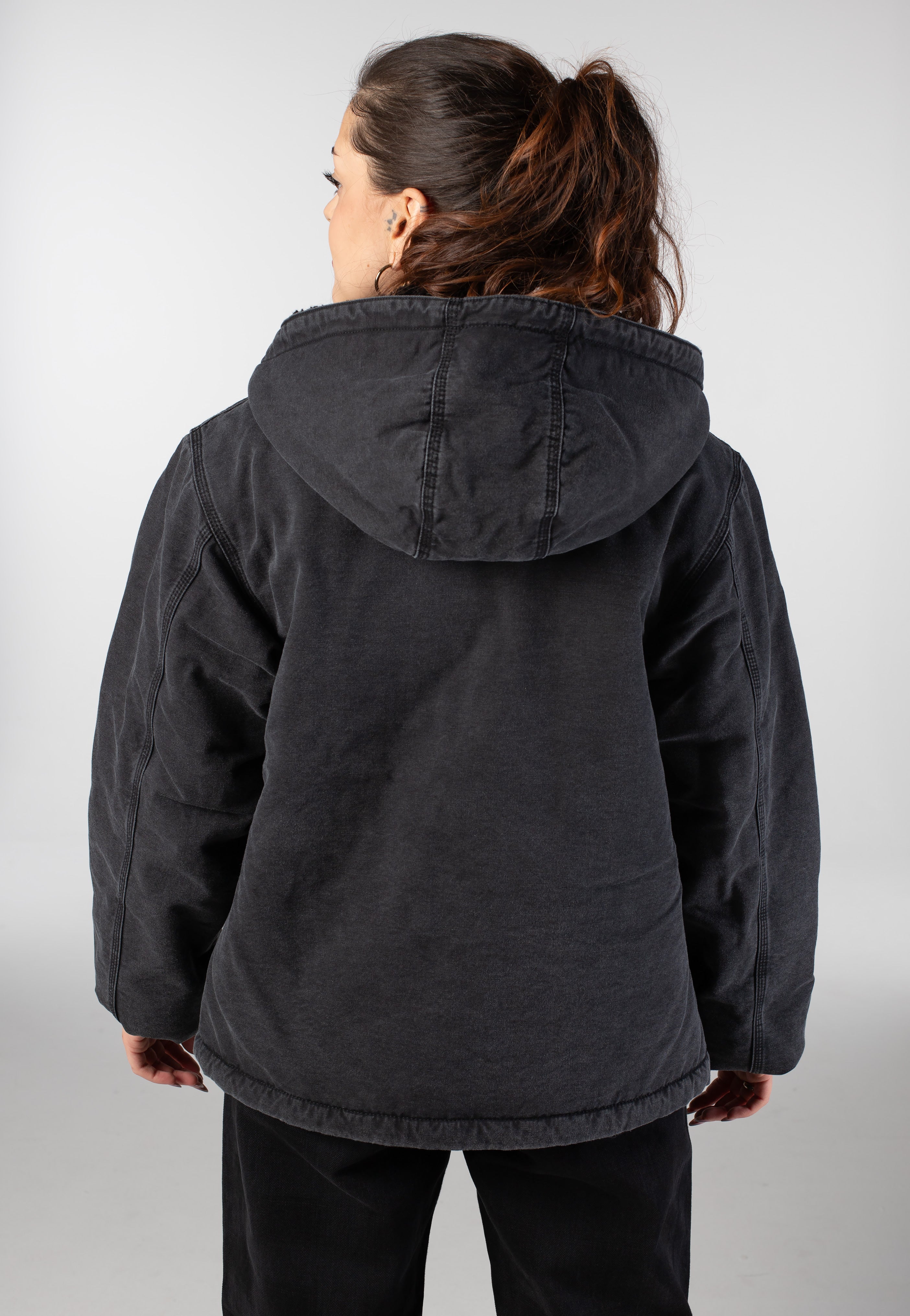 Carhartt WIP - W' Hooded Mitch Dusky Canvas Black - Jacket | Women-Image