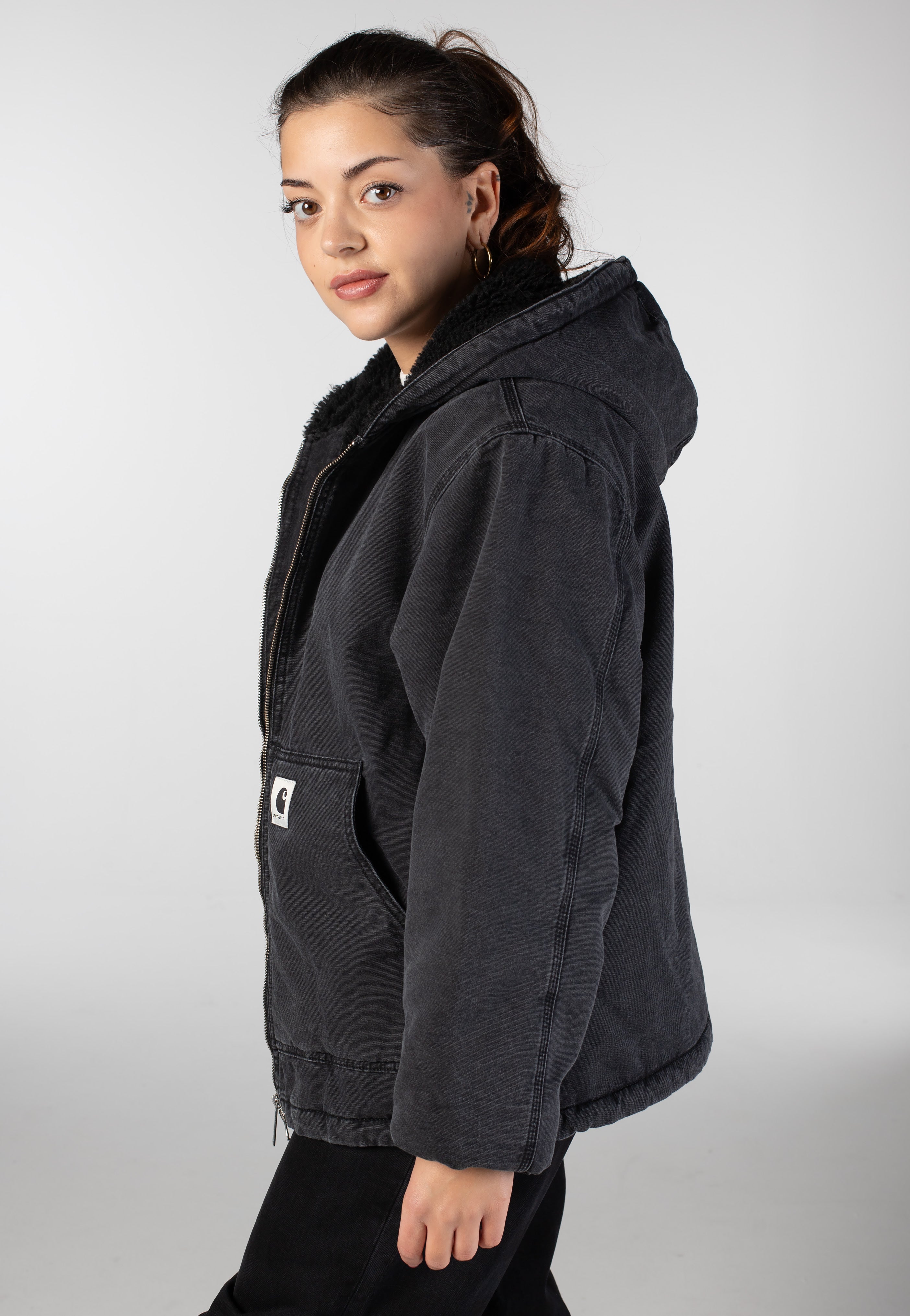 Carhartt WIP - W' Hooded Mitch Dusky Canvas Black - Jacket | Women-Image