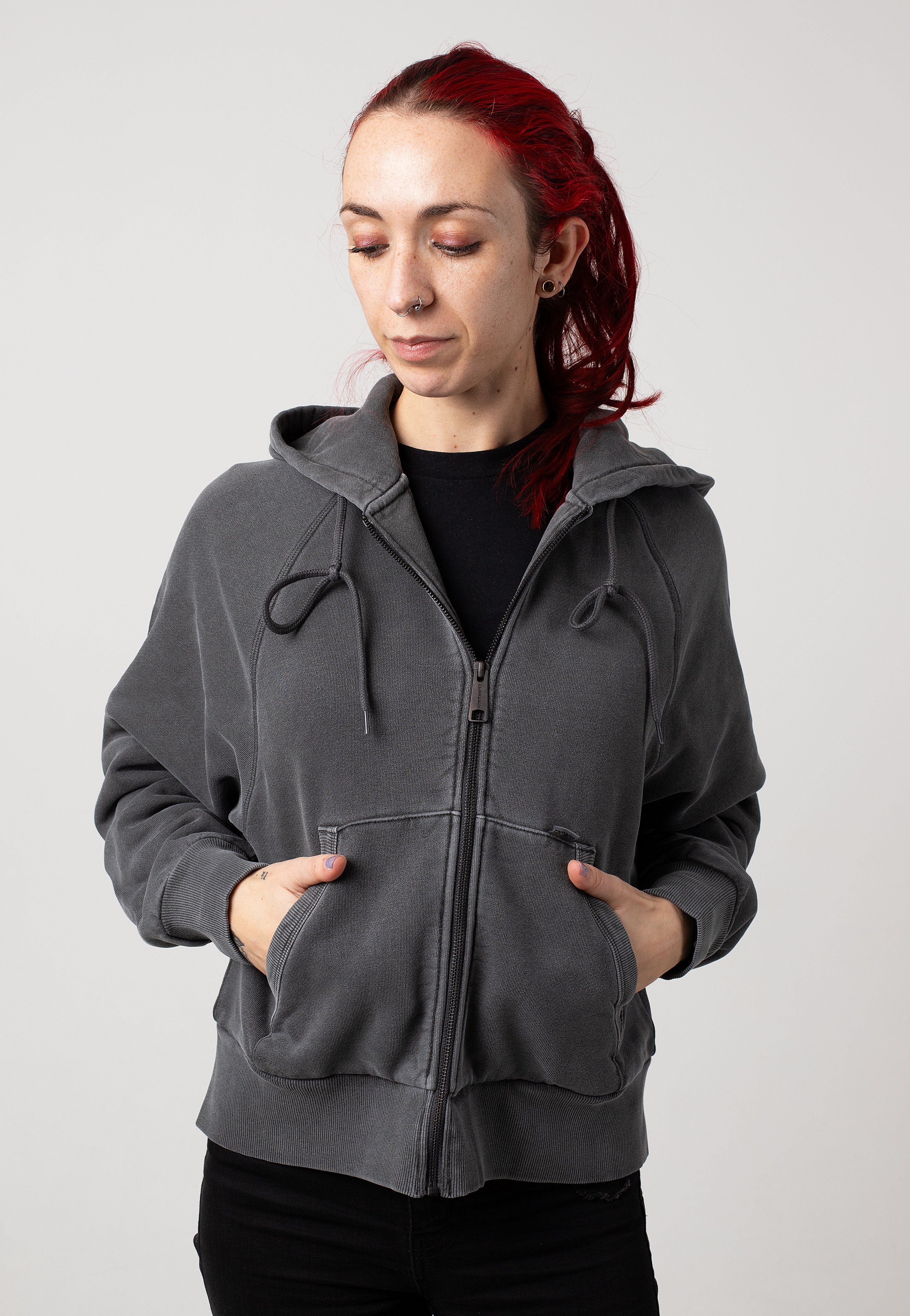 Carhartt WIP - W' Hooded Taos Garment Dyed Flint - Zipper | Women-Image