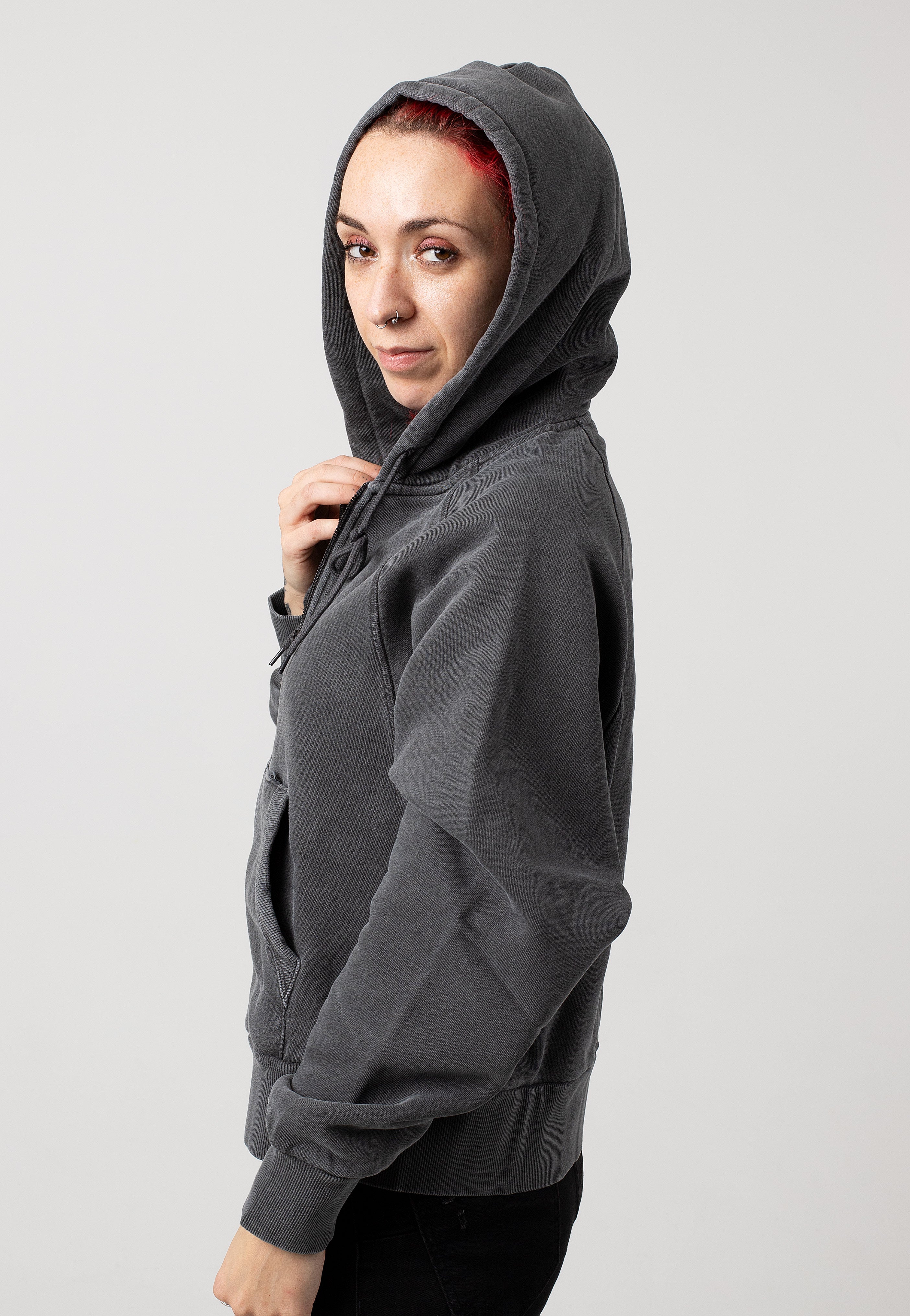 Carhartt WIP - W' Hooded Taos Garment Dyed Flint - Zipper | Women-Image
