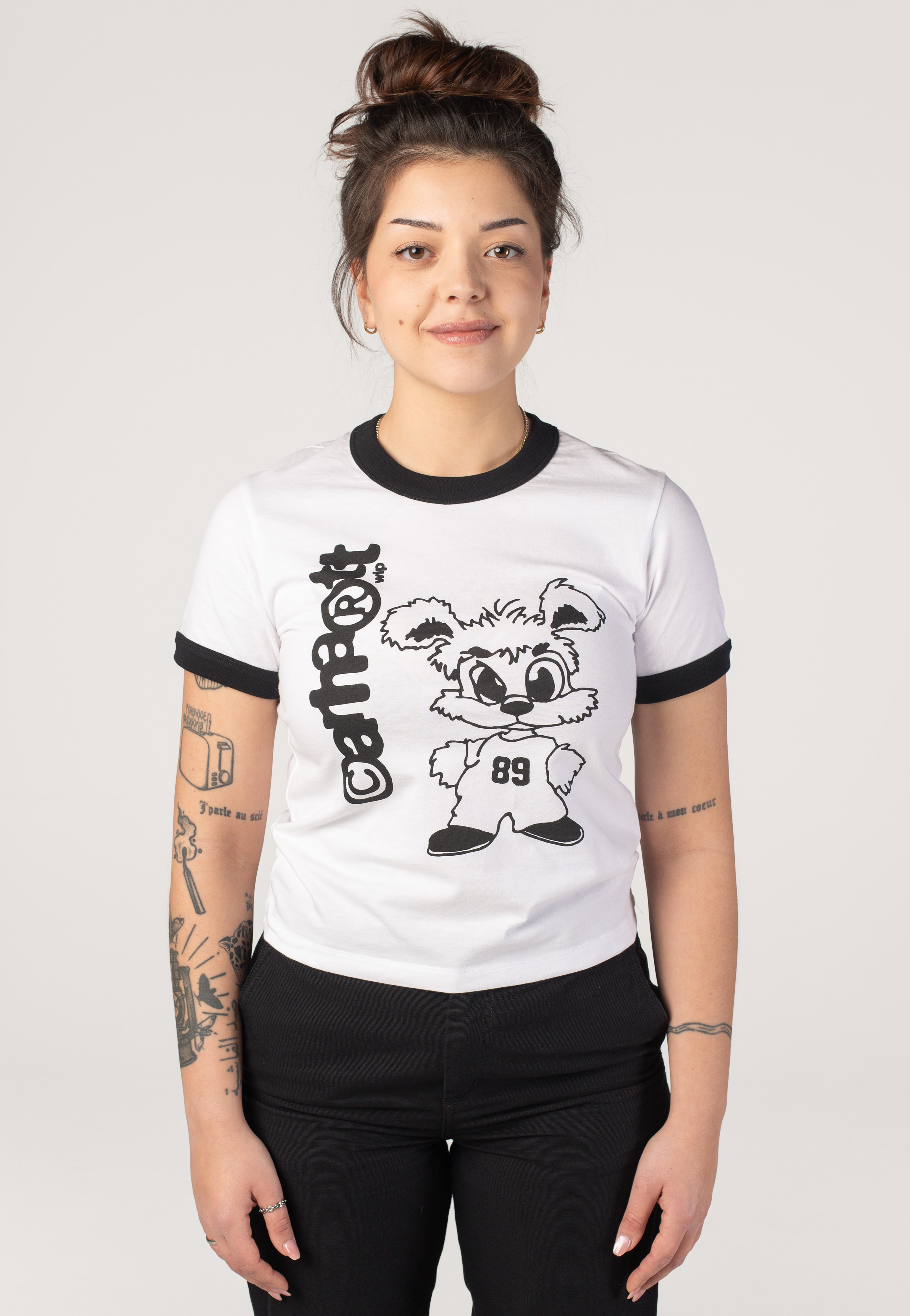 W' IP Ringer White/Black - T-Shirt