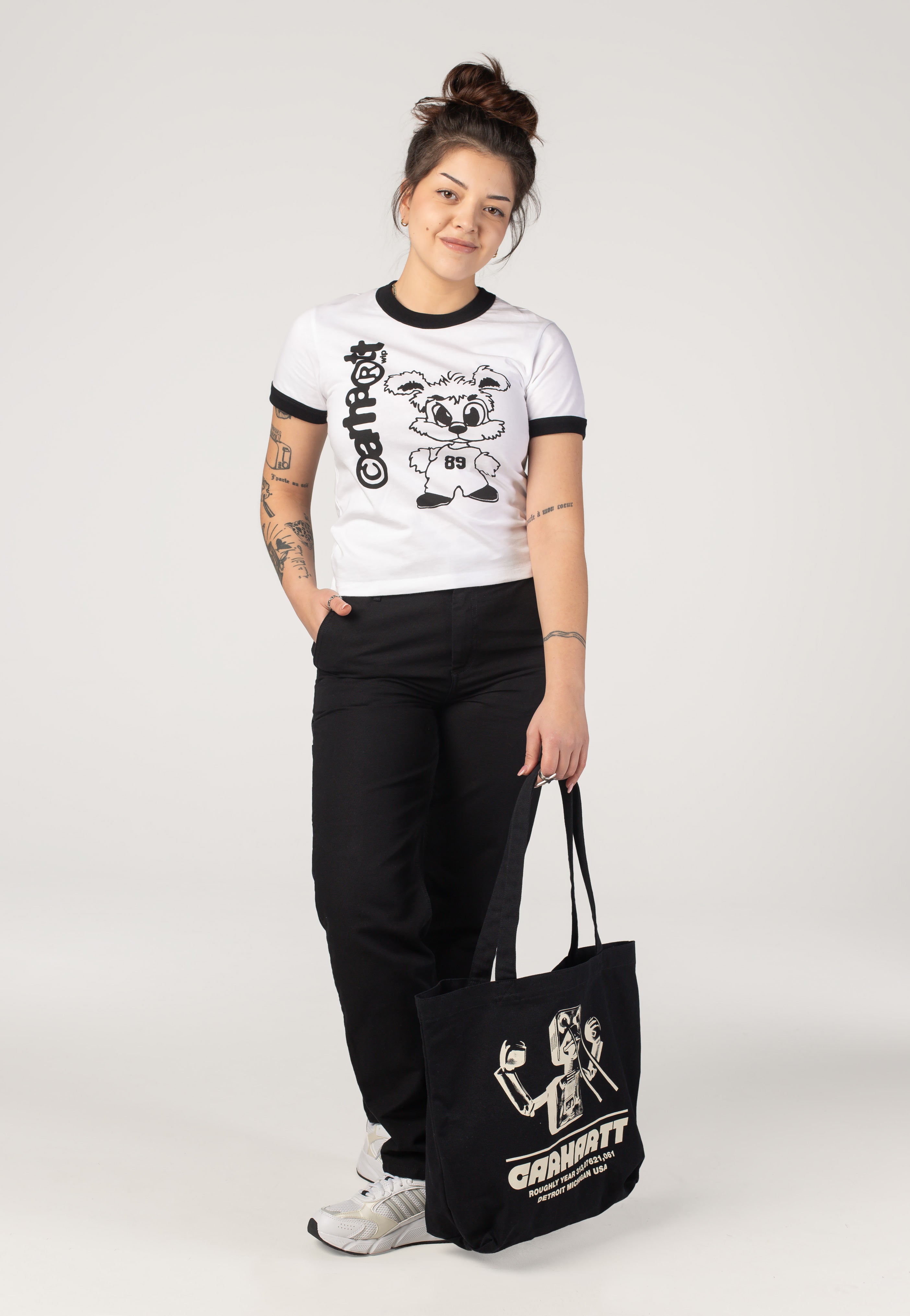Carhartt WIP - W' IP Ringer White/Black - T-Shirt | Women-Image