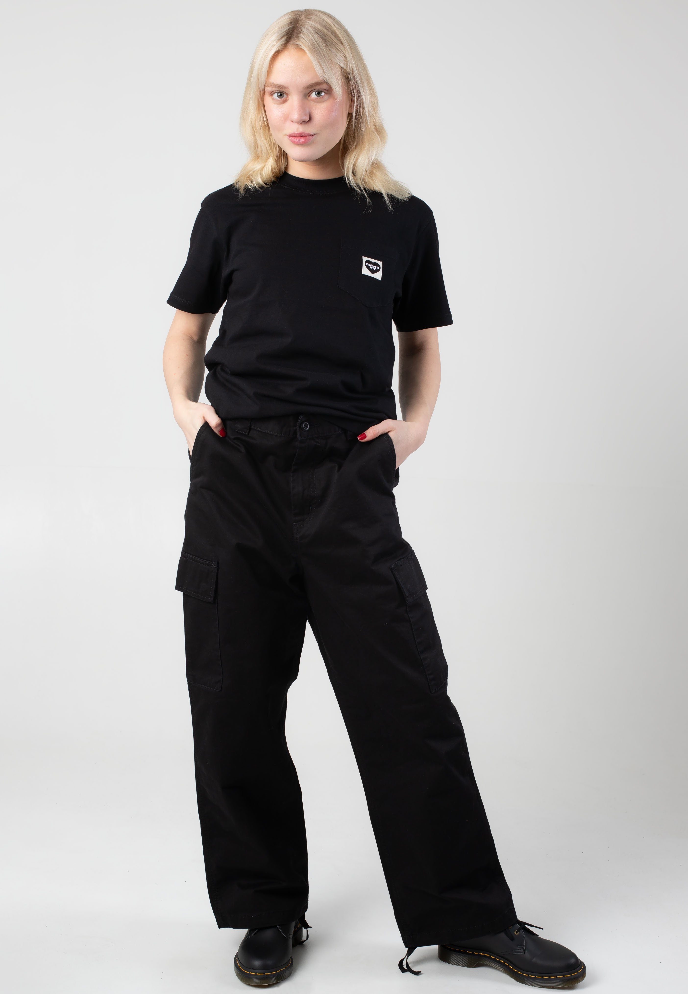 Carhartt WIP - W' Kingston Stone Washed Black - Pants | Women-Image
