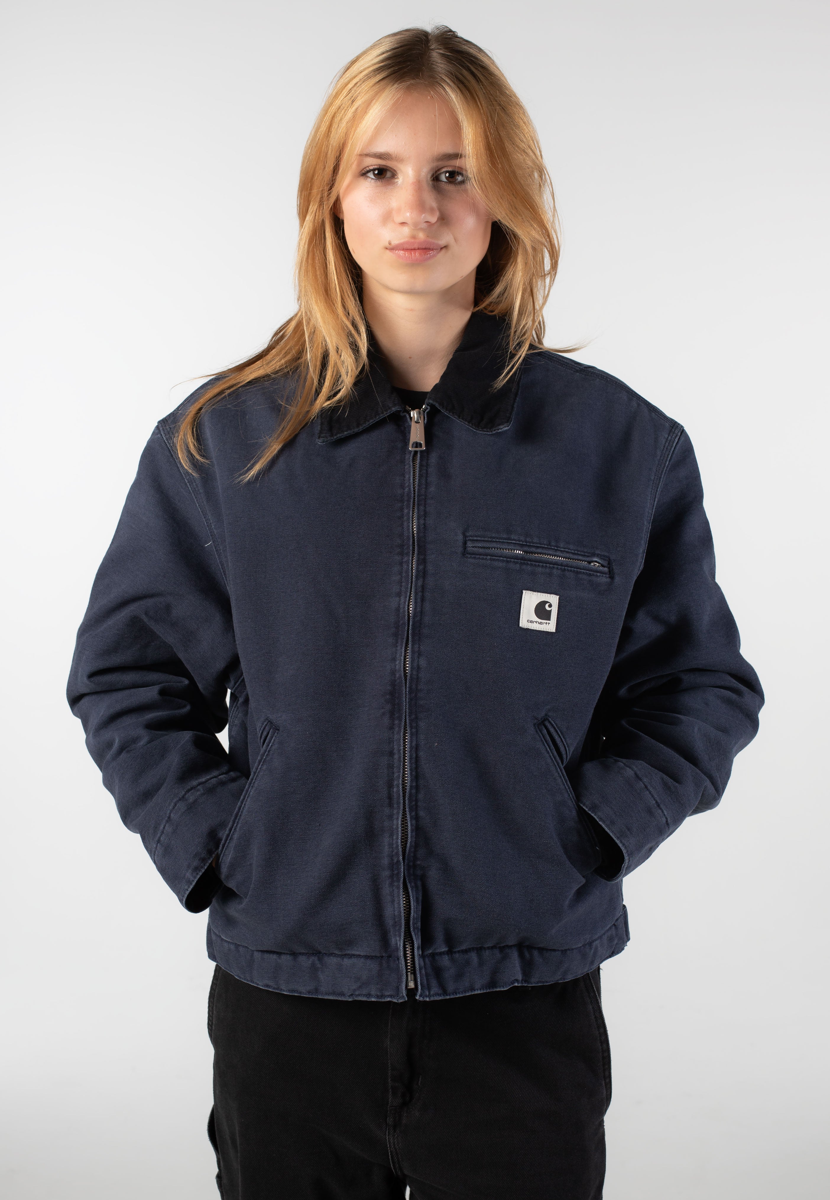 Carhartt WIP - W' OG Detroit Stone Canvas Dark Navy/Black - Jacket | Women-Image