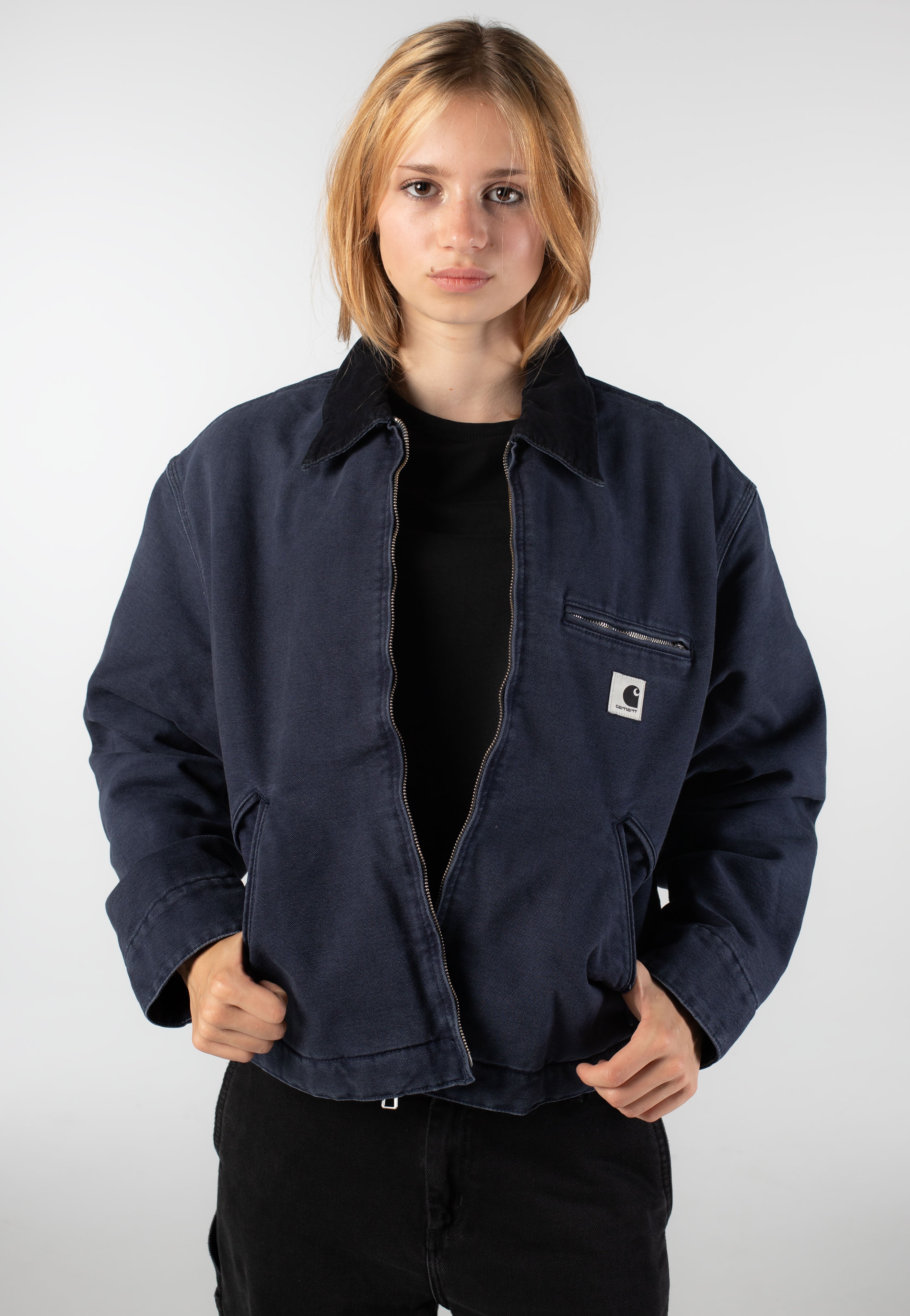 Carhartt WIP - W' OG Detroit Stone Canvas Dark Navy/Black - Jacket | Women-Image
