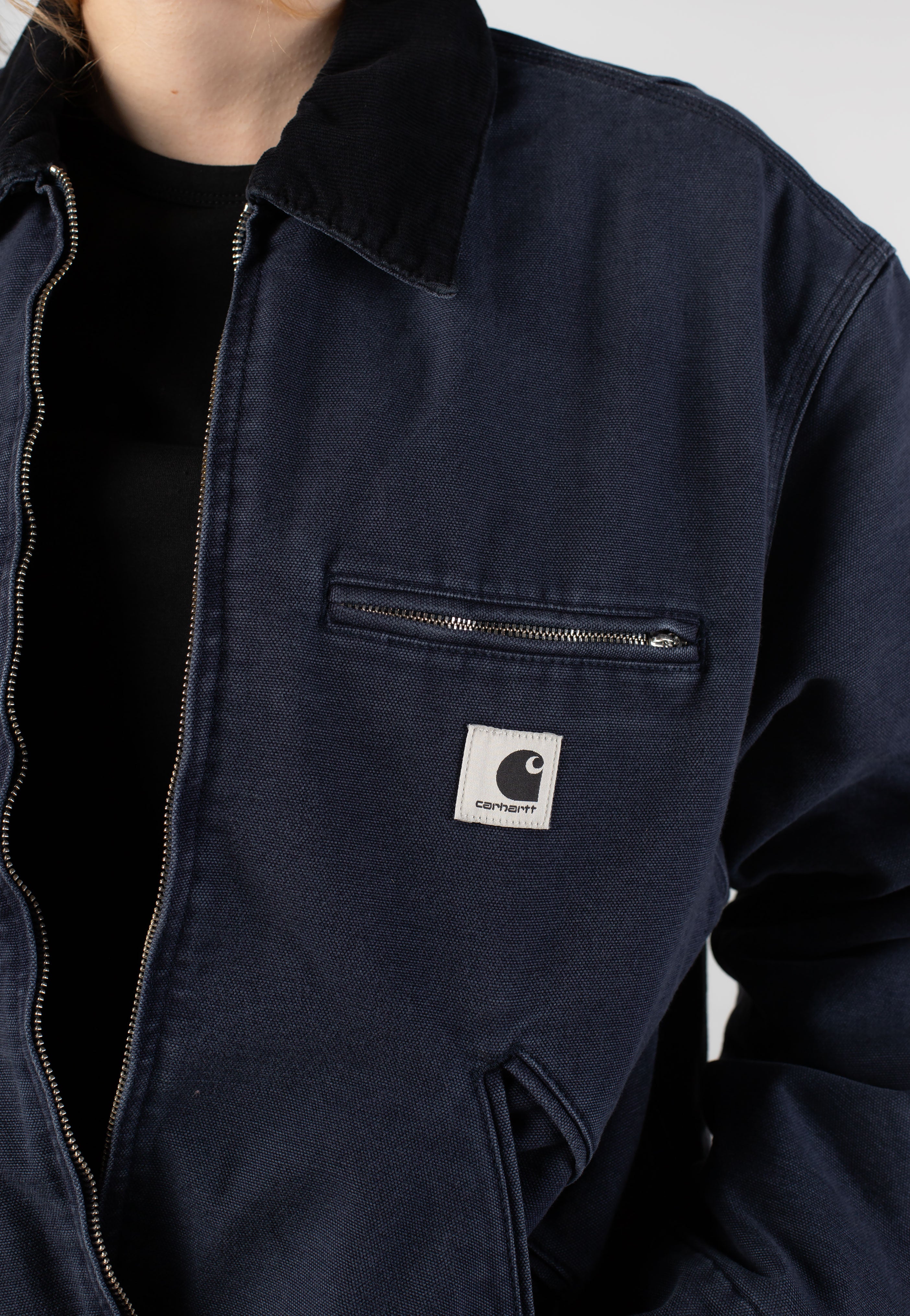 Carhartt WIP - W' OG Detroit Stone Canvas Dark Navy/Black - Jacket | Women-Image