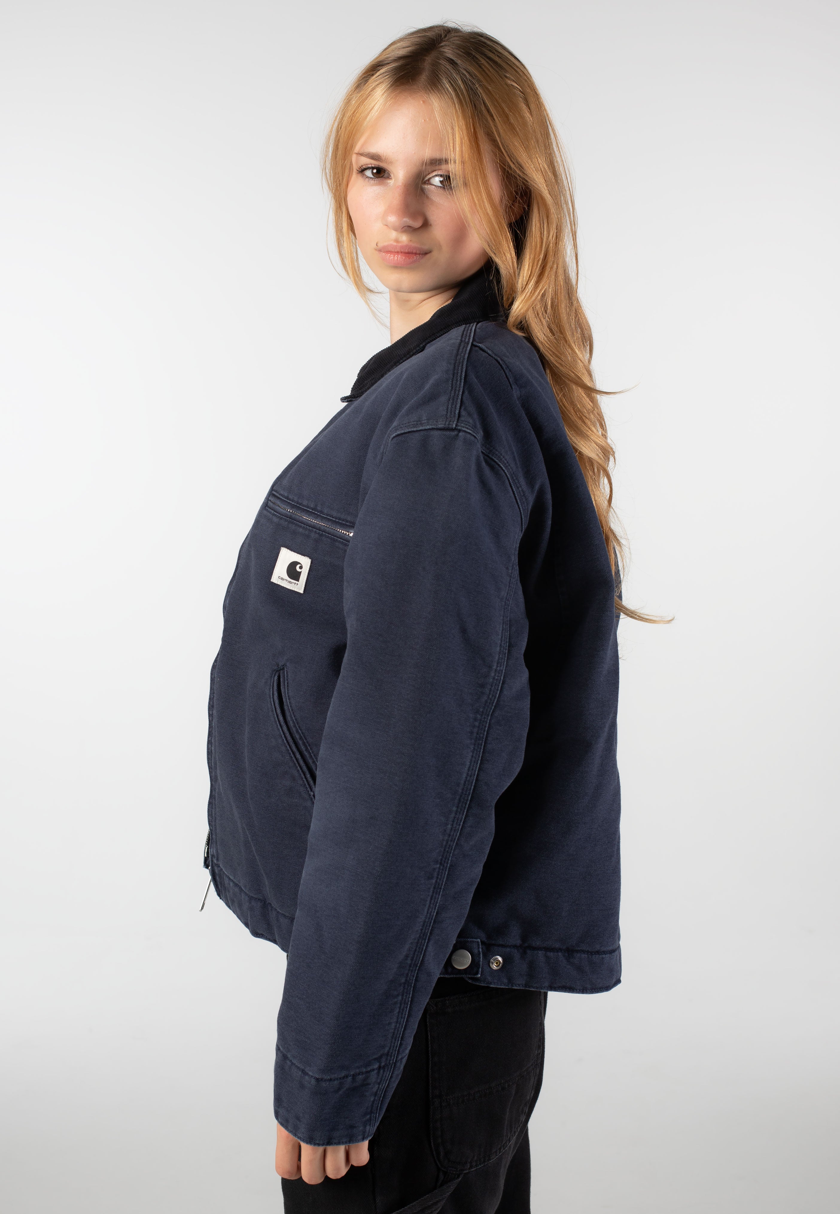 Carhartt WIP - W' OG Detroit Stone Canvas Dark Navy/Black - Jacket | Women-Image