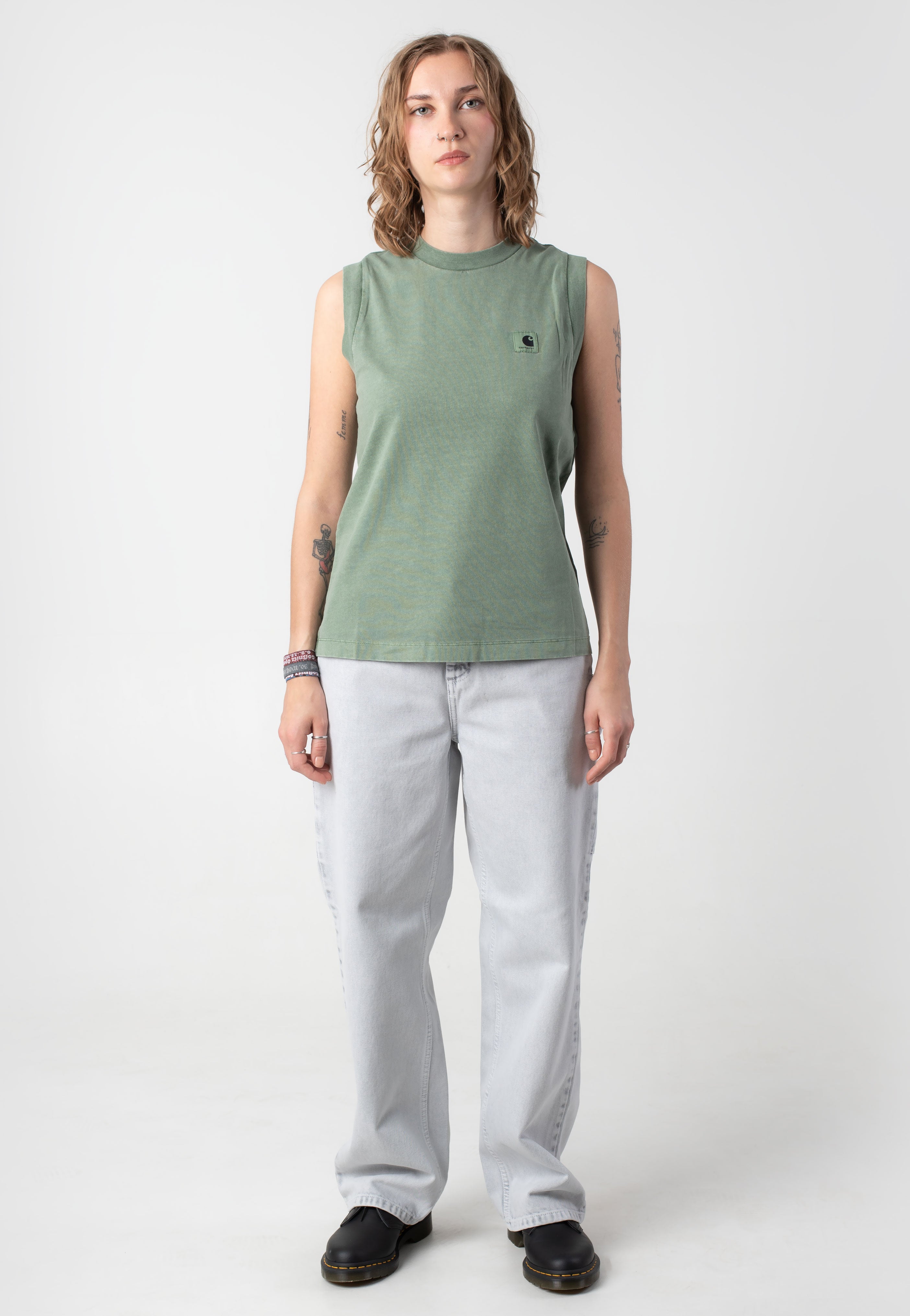Carhartt WIP - W' Pierce Straight Black Chalk Wash - Pants | Women-Image