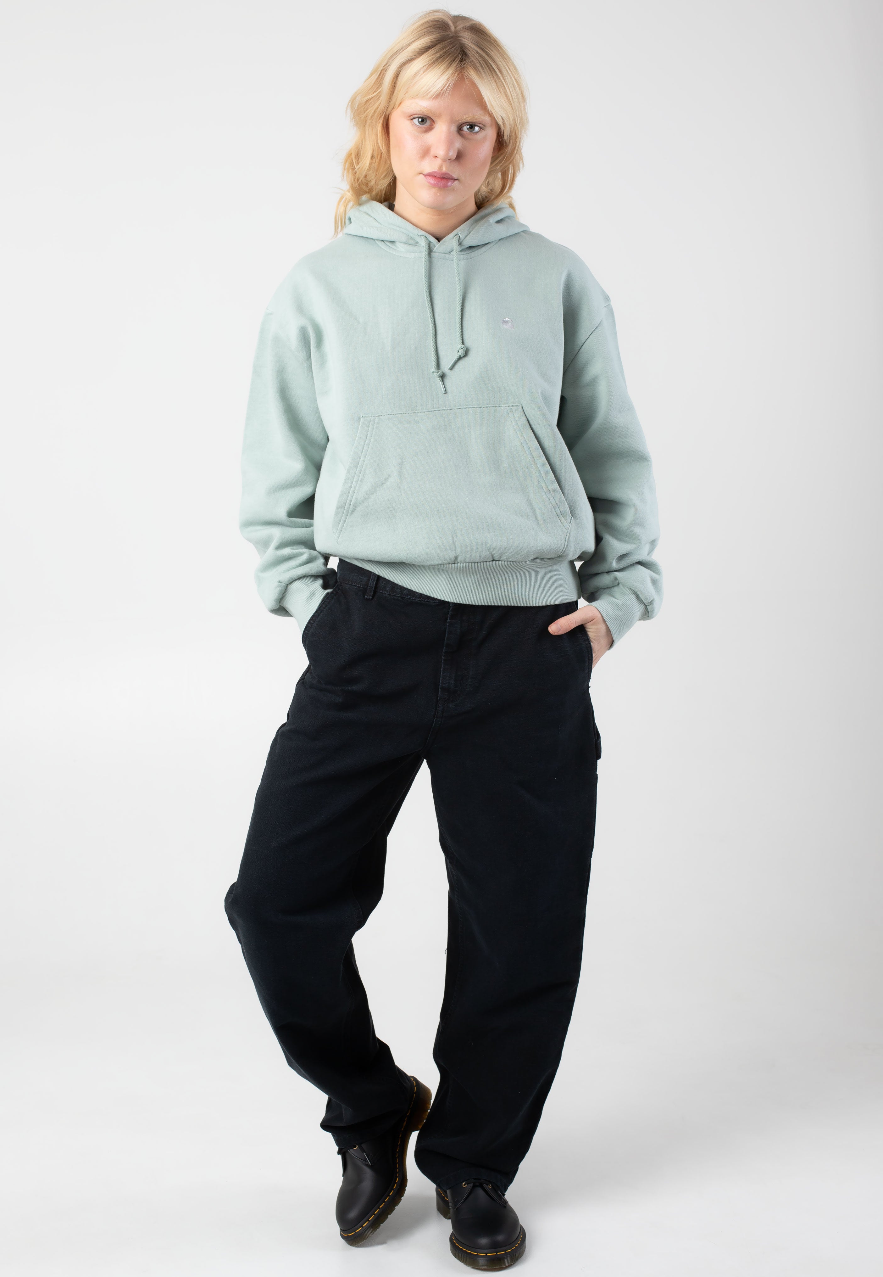 Carhartt WIP - W' Pierce Straight Stone Canvas Black - Pants | Women-Image