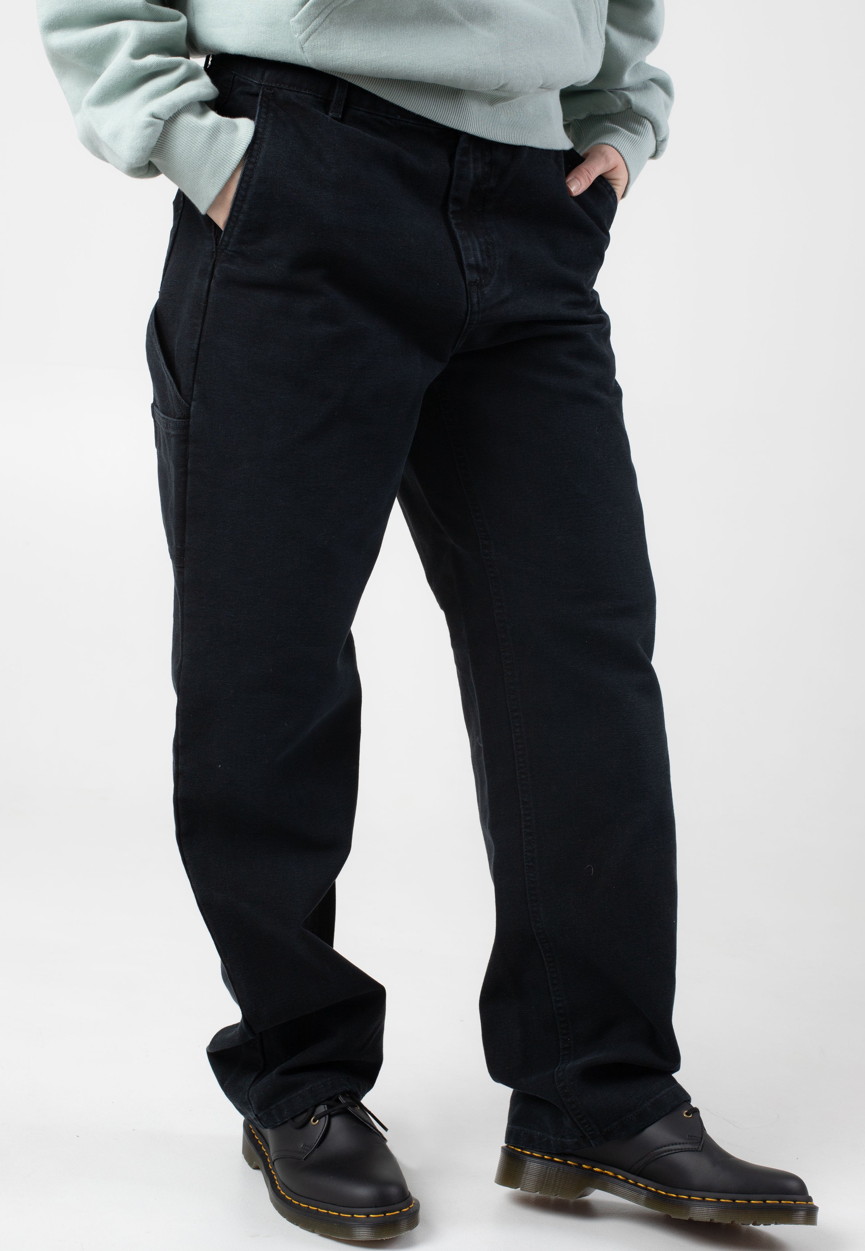 Carhartt WIP - W' Pierce Straight Stone Canvas Black - Pants | Women-Image