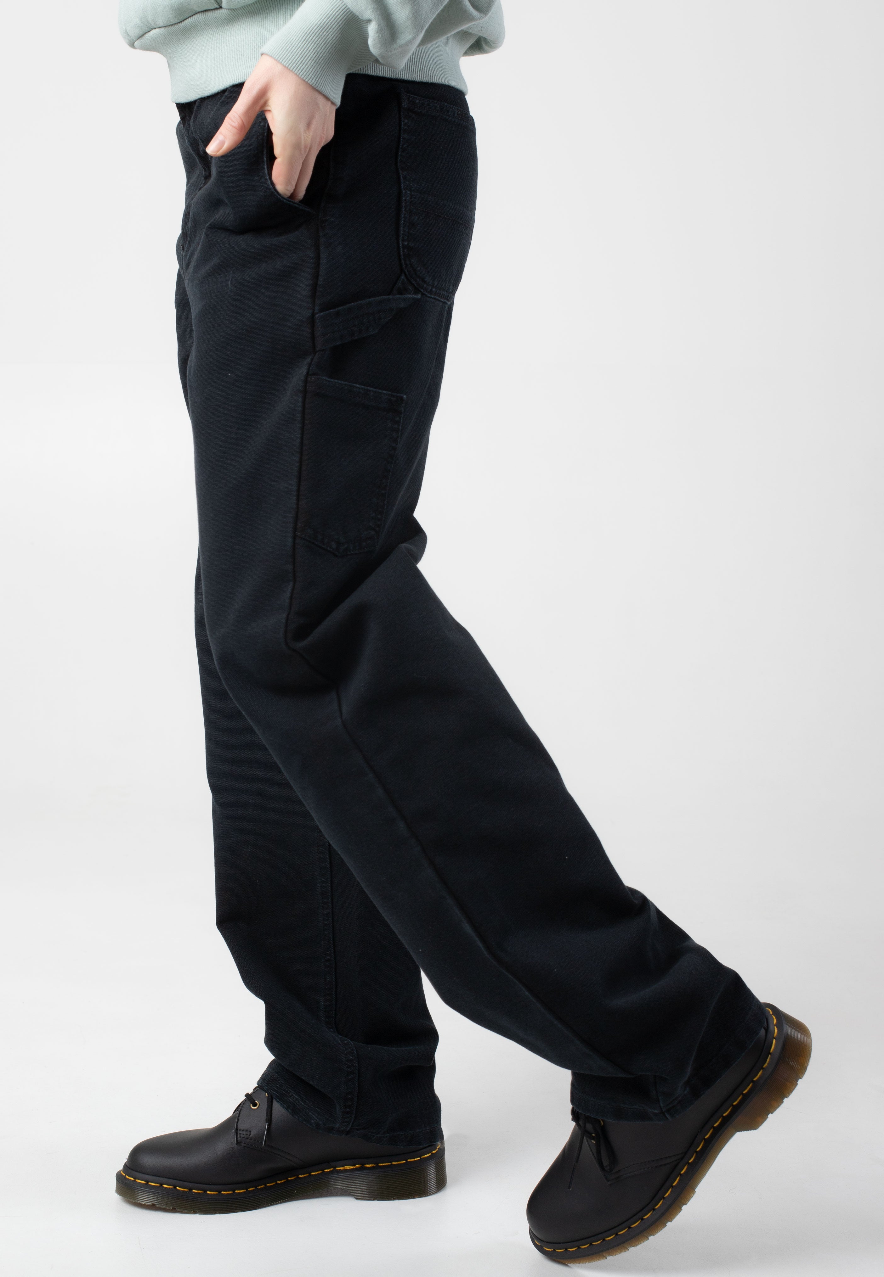 Carhartt WIP - W' Pierce Straight Stone Canvas Black - Pants | Women-Image