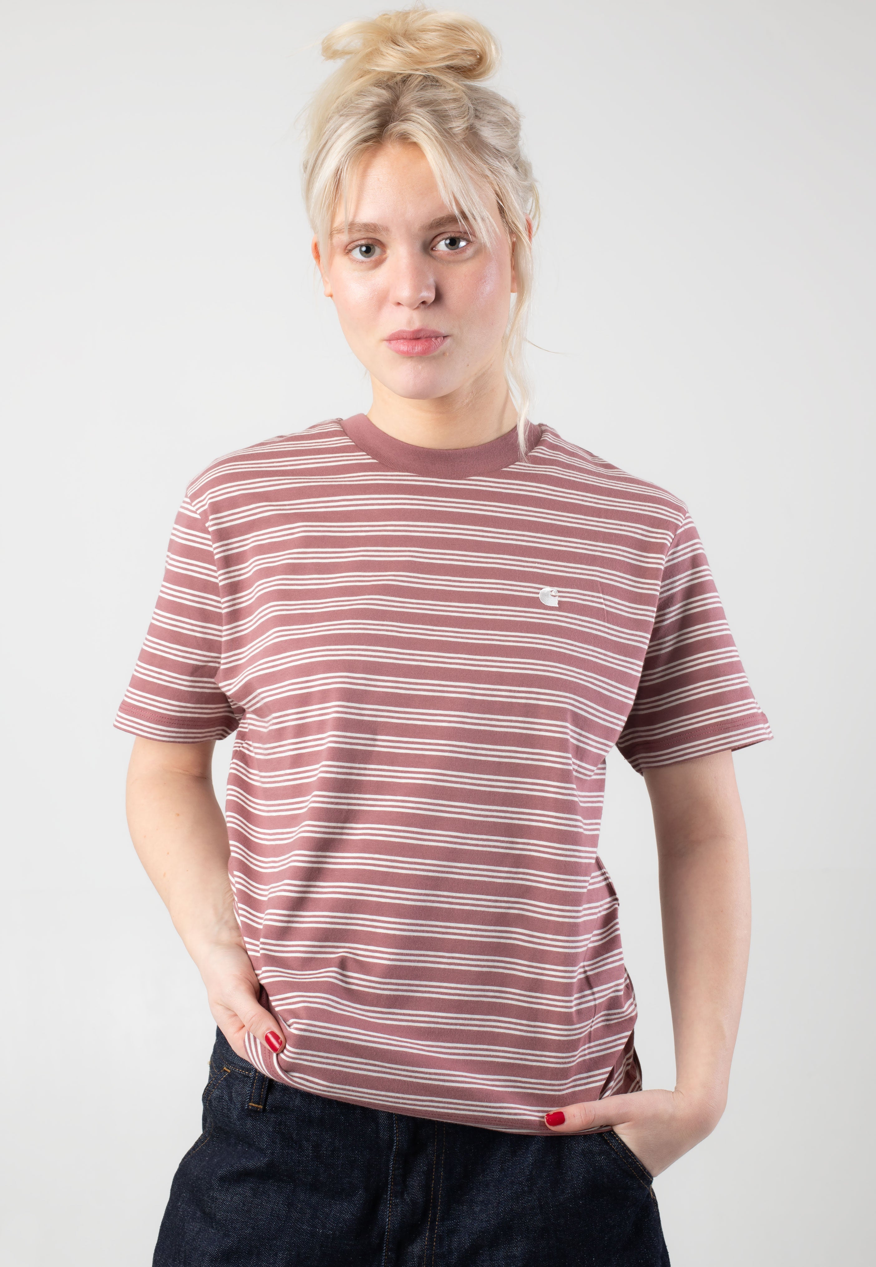 Carhartt WIP - W' Sydney Sydney Stripe/Dusky Pink - T-Shirt | Women-Image