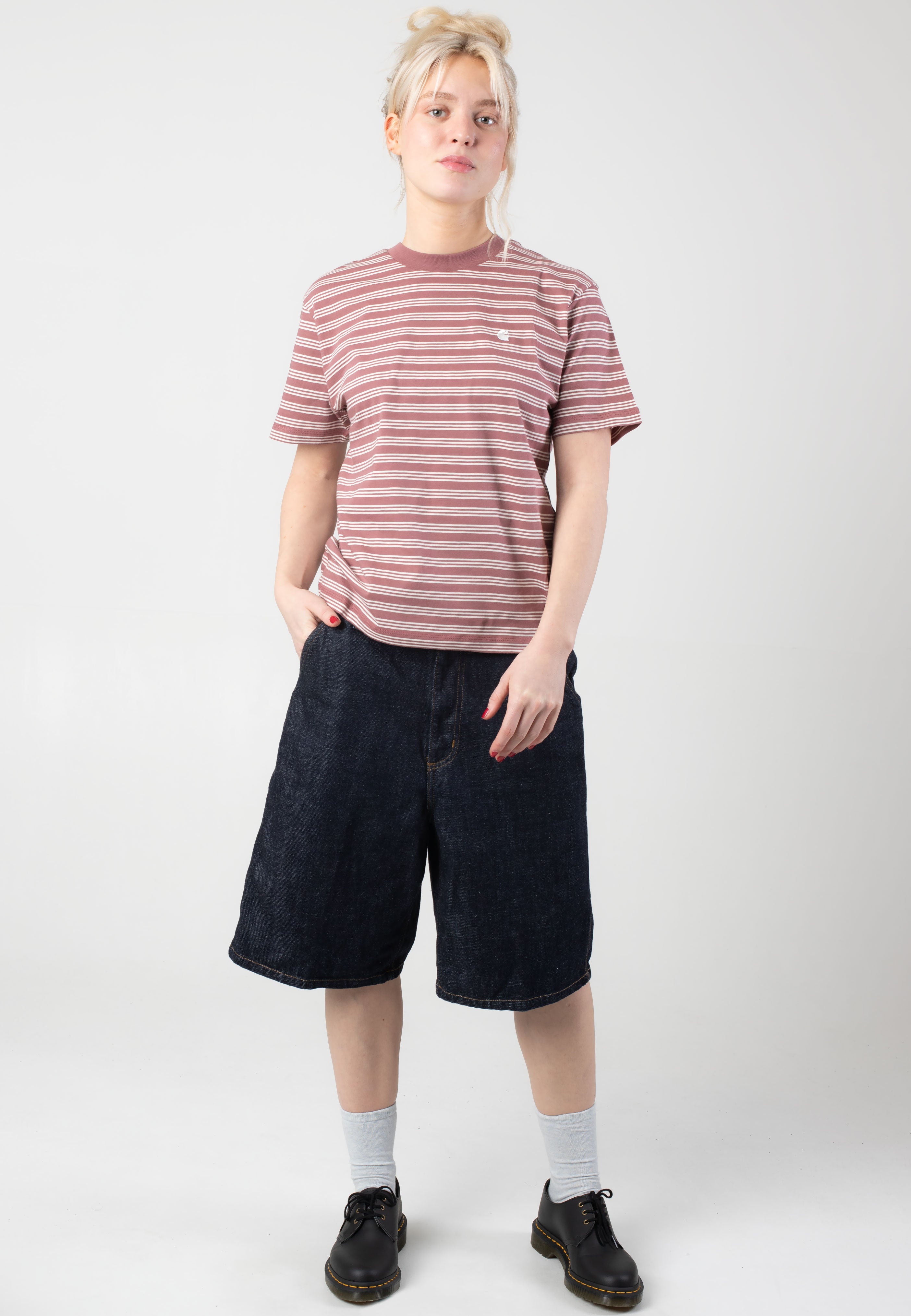 Carhartt WIP - W' Sydney Sydney Stripe/Dusky Pink - T-Shirt | Women-Image