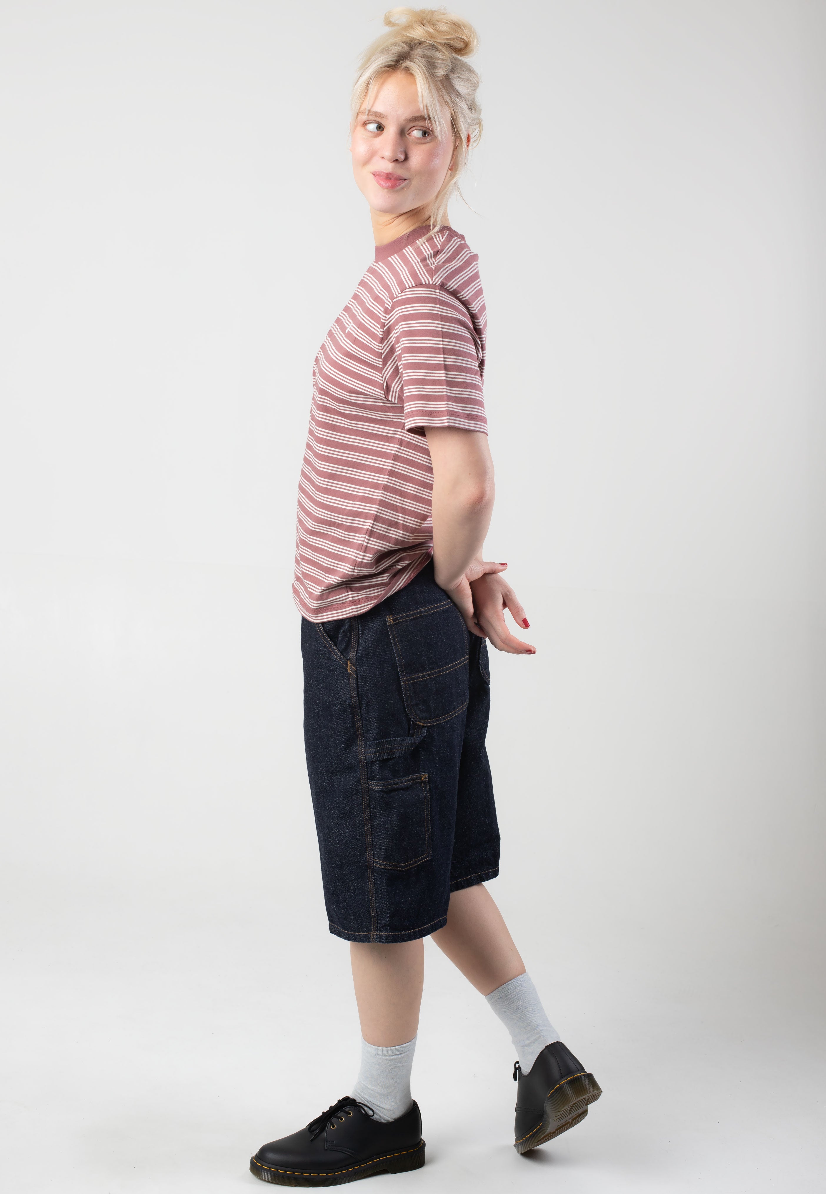 Carhartt WIP - W' Sydney Sydney Stripe/Dusky Pink - T-Shirt | Women-Image