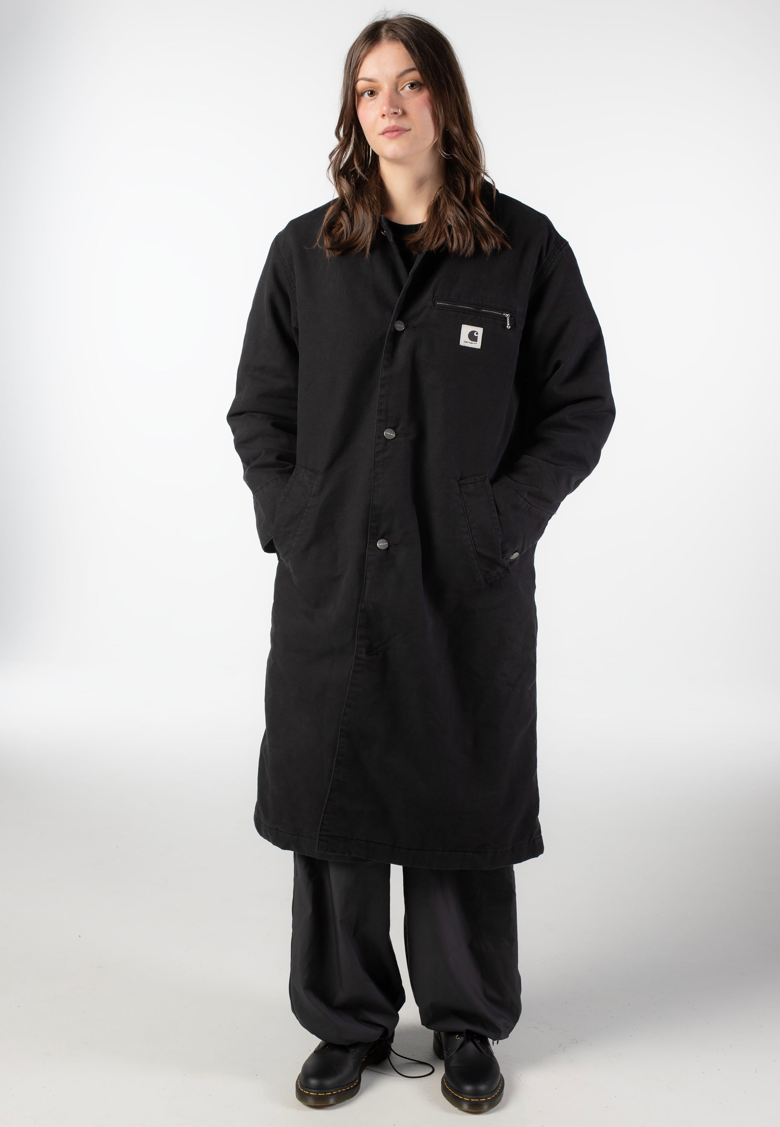Carhartt WIP - W' Webster Stone Washed Black/Black - Jacket | Women-Image