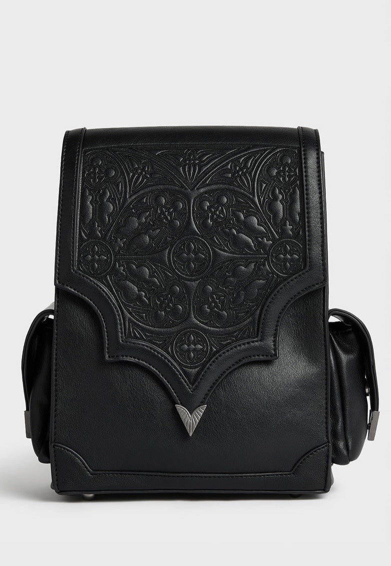 Killstar Cathedra Embroidered Black Backpack | Women-Image