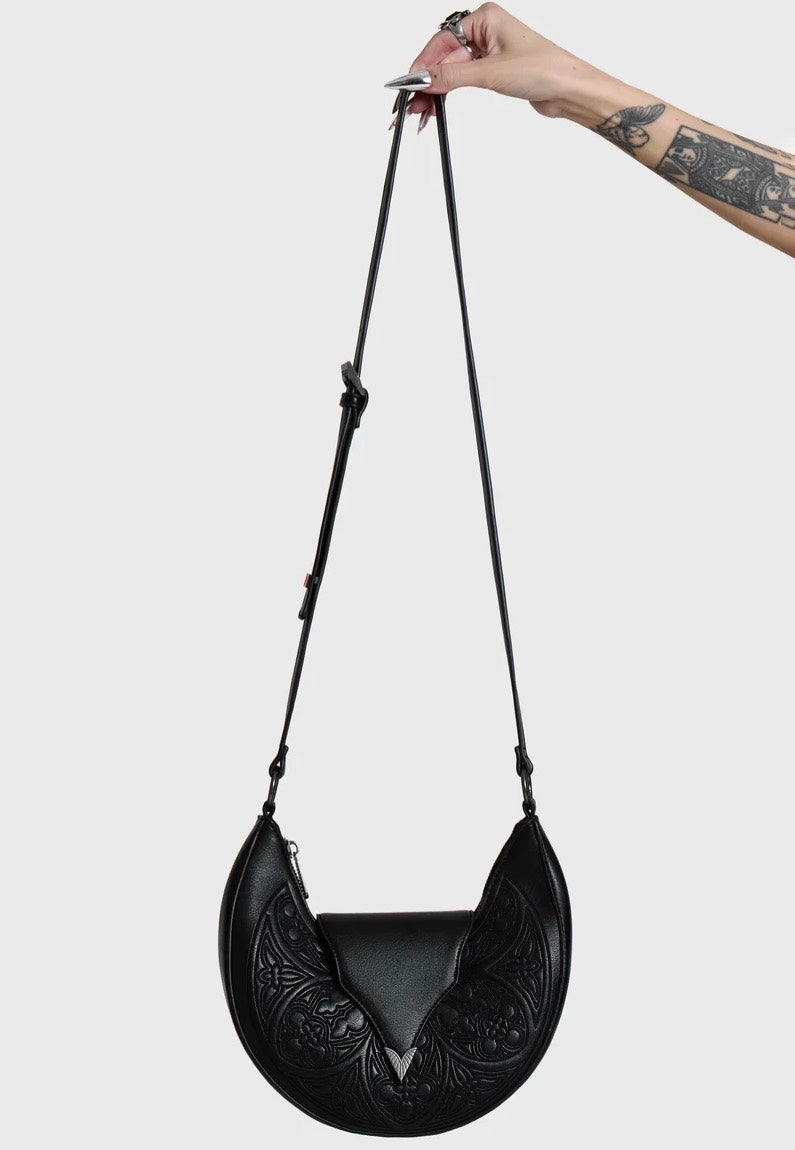 Killstar Cathedra Embroidered Crossbody Black Crossbody Bag | Women-Image