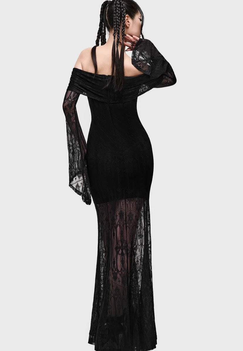 Killstar Cathedra Maxi Black Klänning | Women-Image