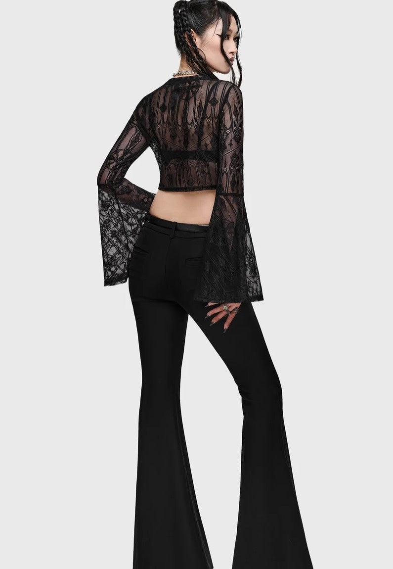 Killstar Cathedra Lace Black Top | Women-Image