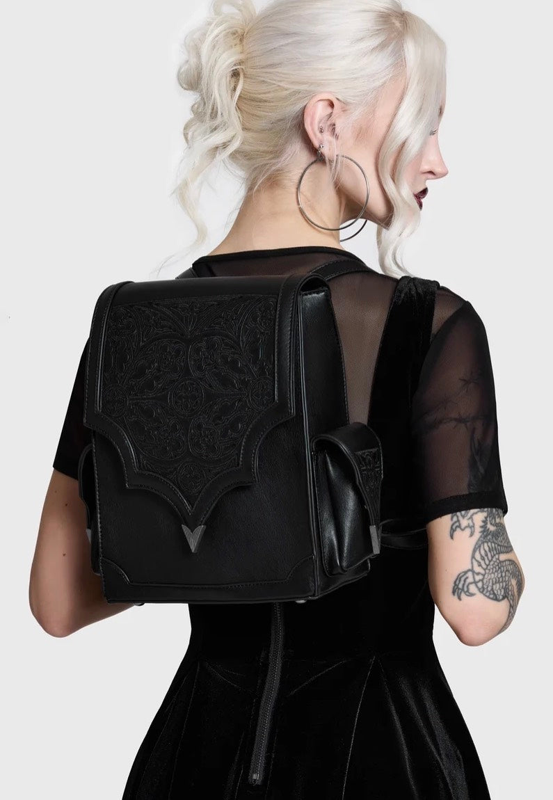 Killstar Cathedra Embroidered Black Backpack | Women-Image