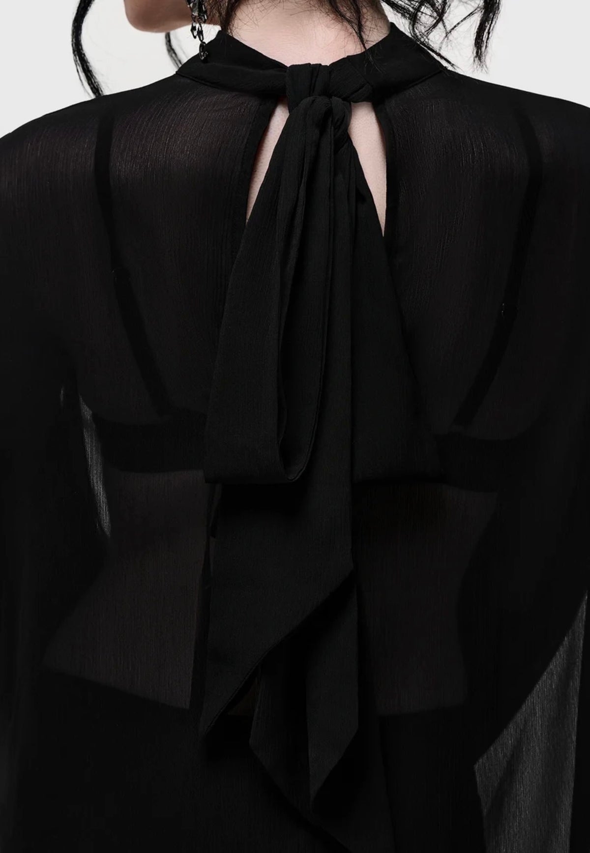 Killstar Cathedral Garden Chiffon Black Pusero | Women-Image