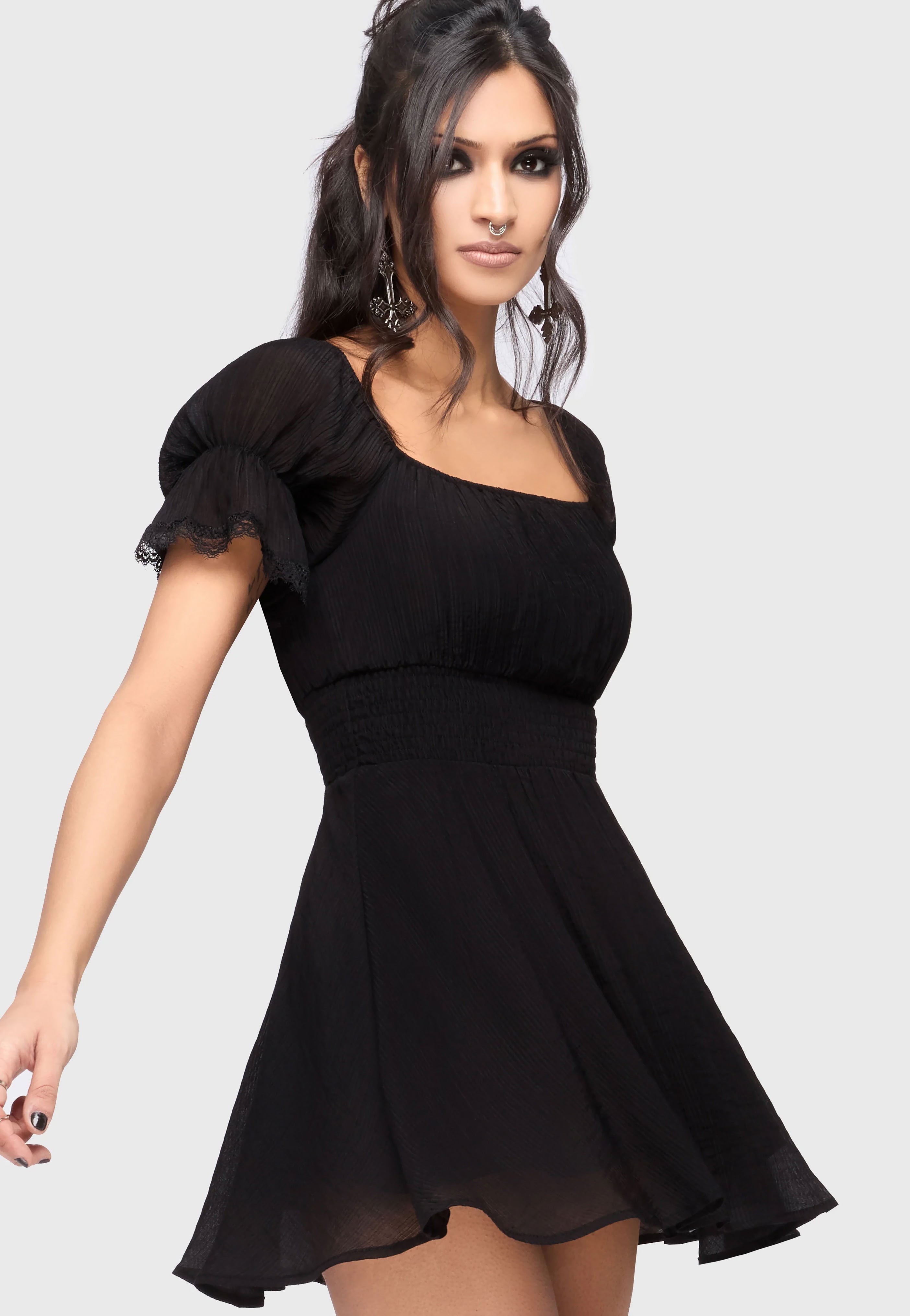 Killstar - Lunar Wisp Mini Black - Dress | Women-Image