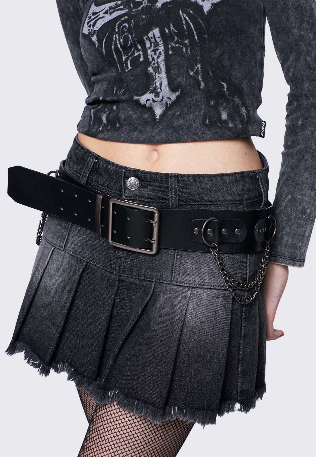 Minga London - Chained Studded Buckle - Belt | Neutral-Image