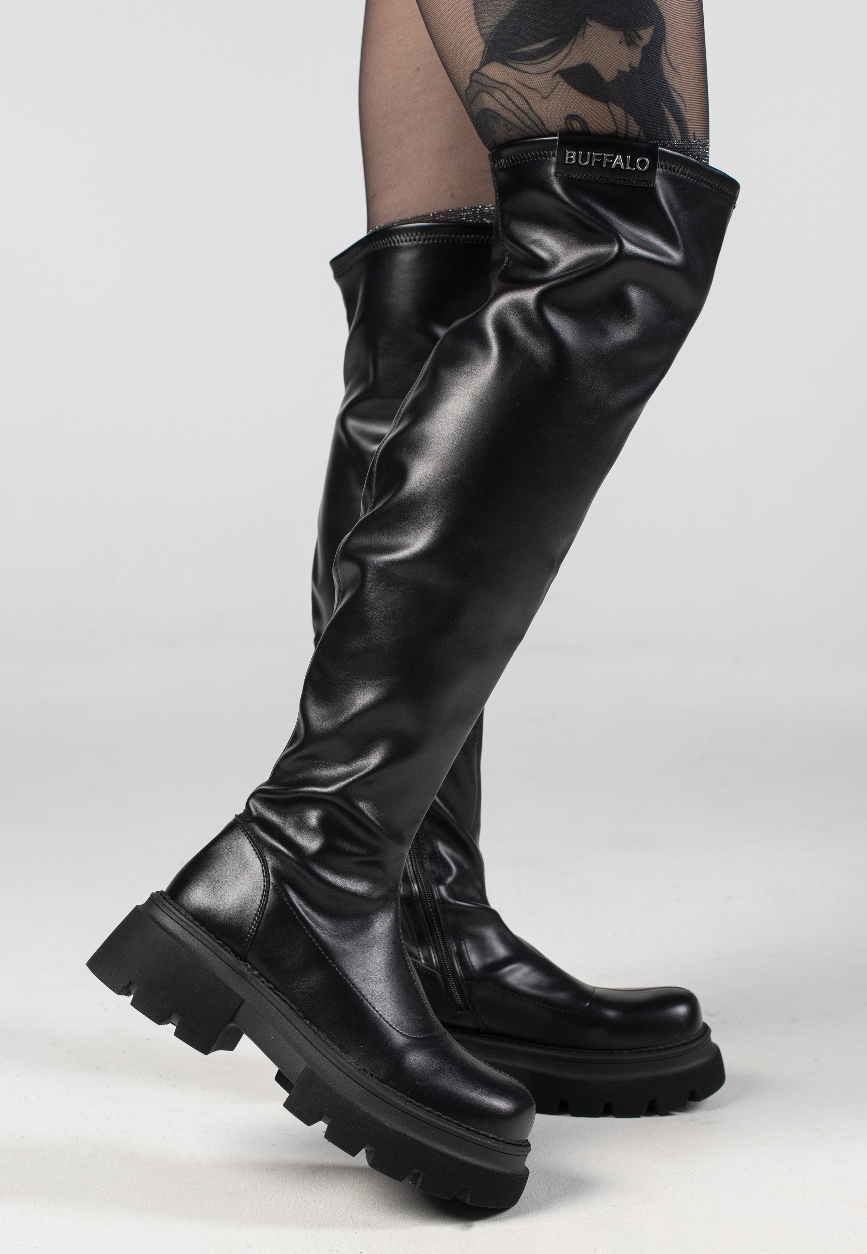 Buffalo - Mave Overknee Vegan Nappa Black - Girl Shoes | Women-Image