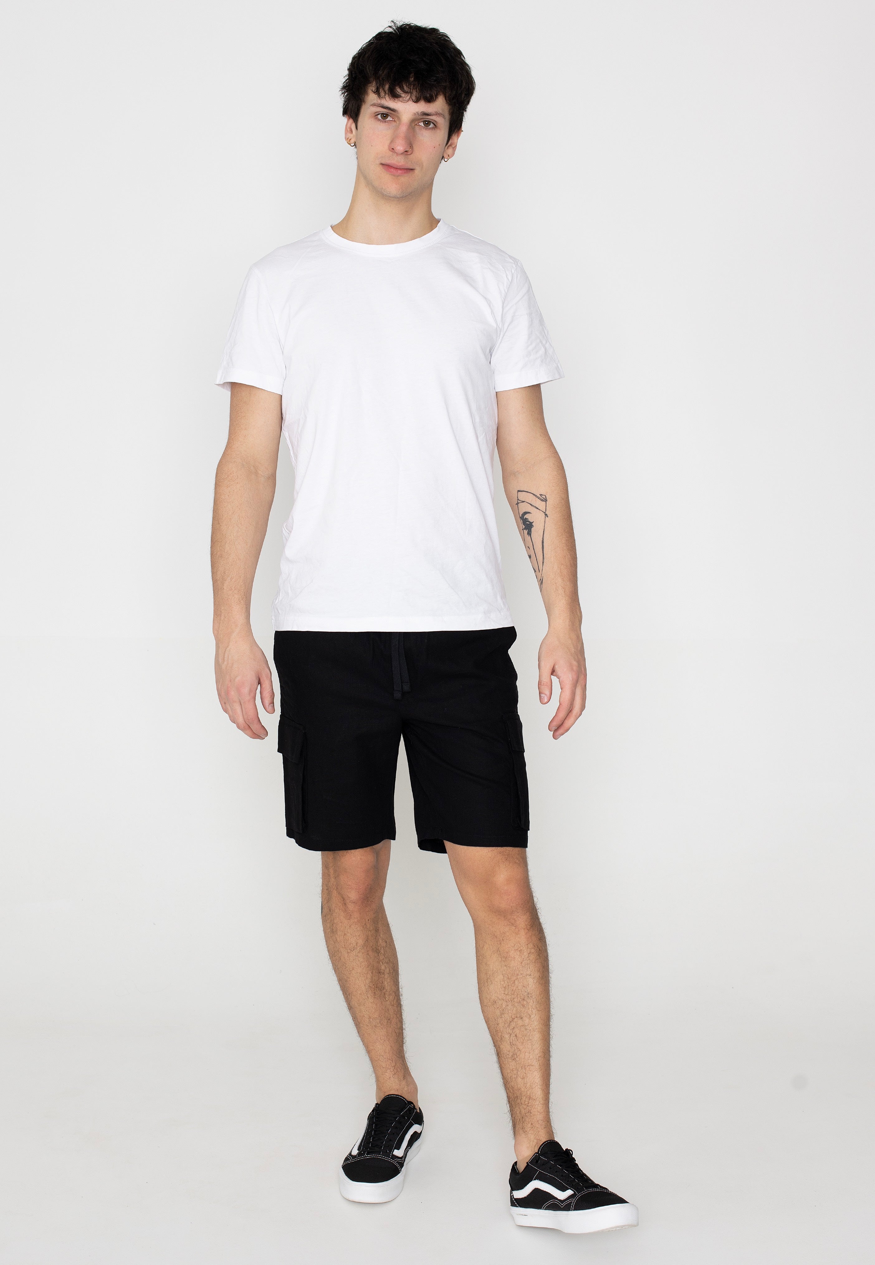 Only & Sons - Sinus 0019 Cot Lin Cargo Black - Shorts | Men-Image