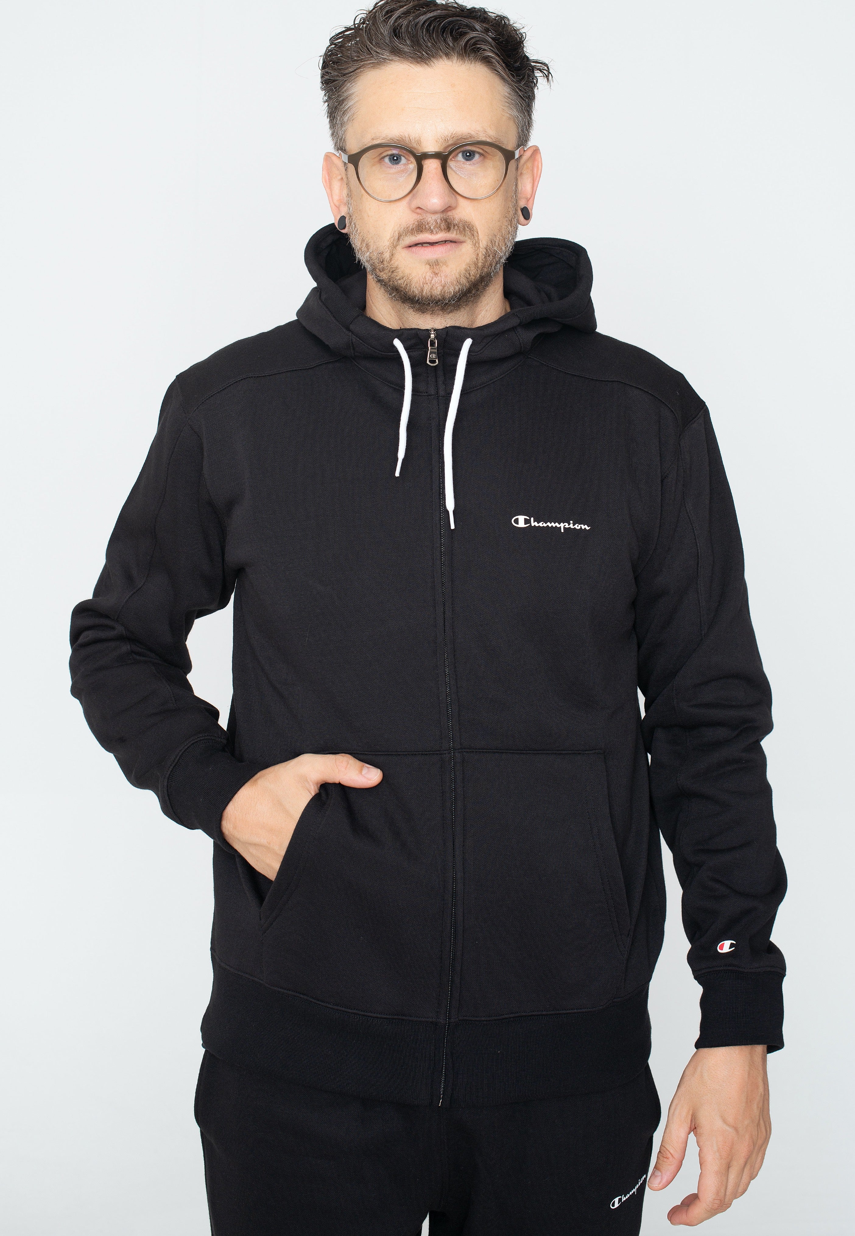 Champion - Hooded Full Zip Black Beauty - Tracksuit | Men-Image