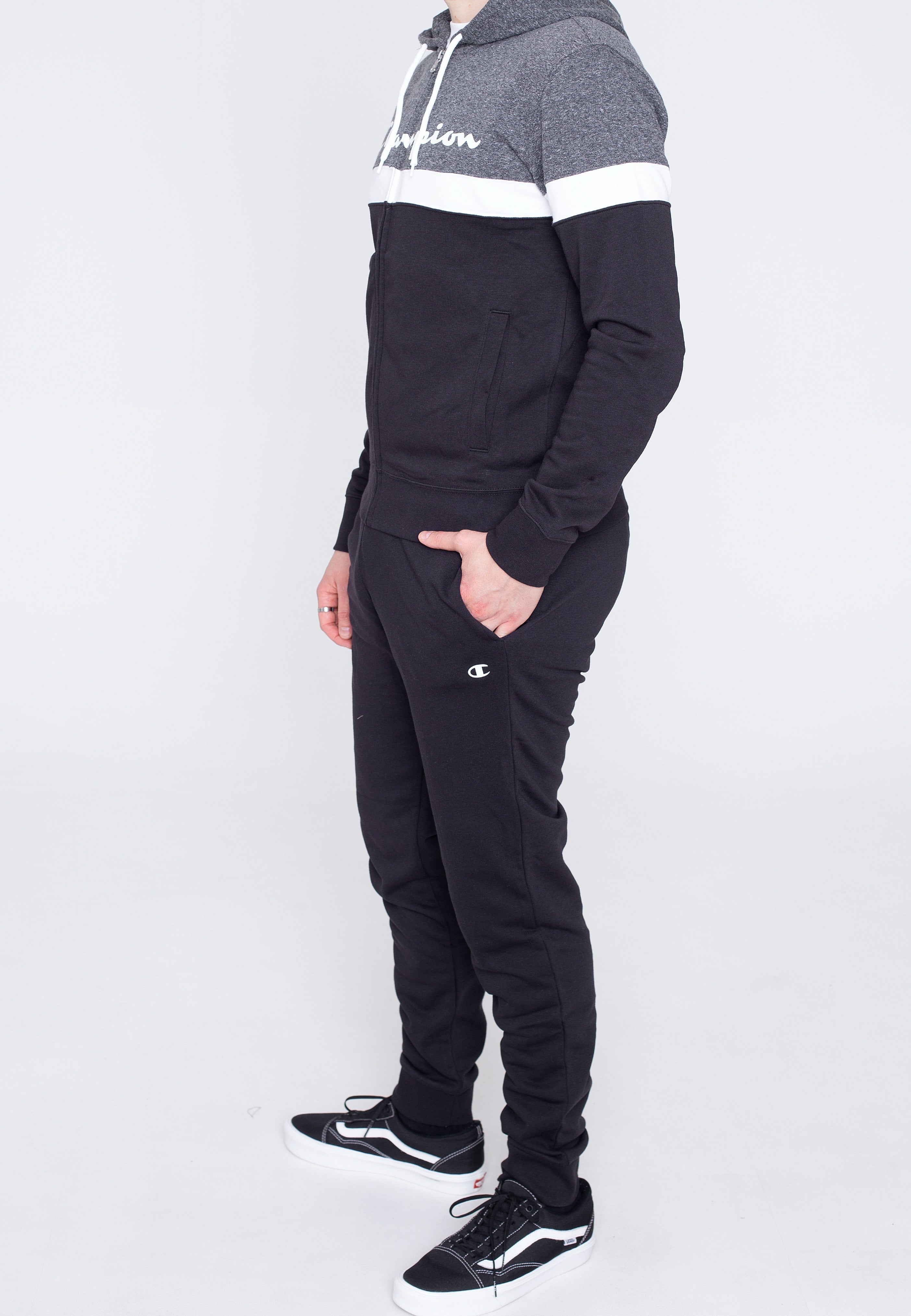 Champion - Hooded Full Zip NBK/NBK/GRDKM/WHT - Tracksuit | Men-Image