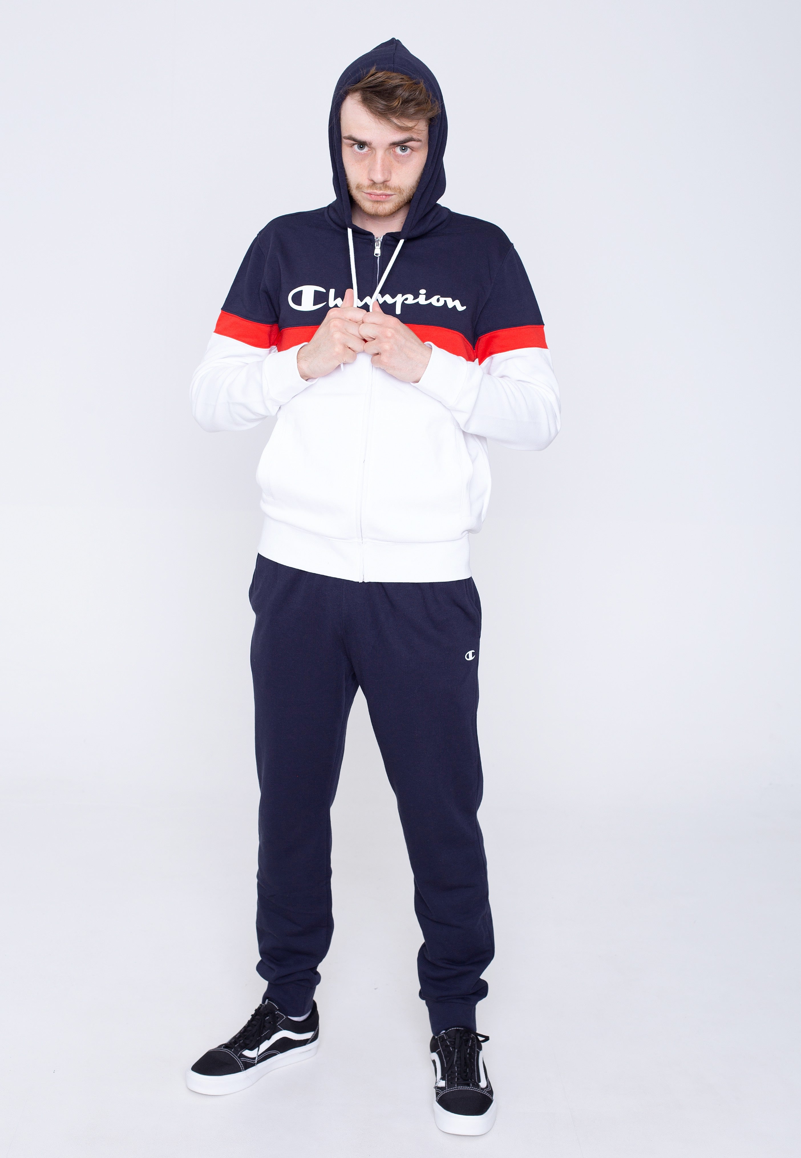 Champion - Hooded Full Zip WHT/NNY/NNY/HRR - Tracksuit | Men-Image