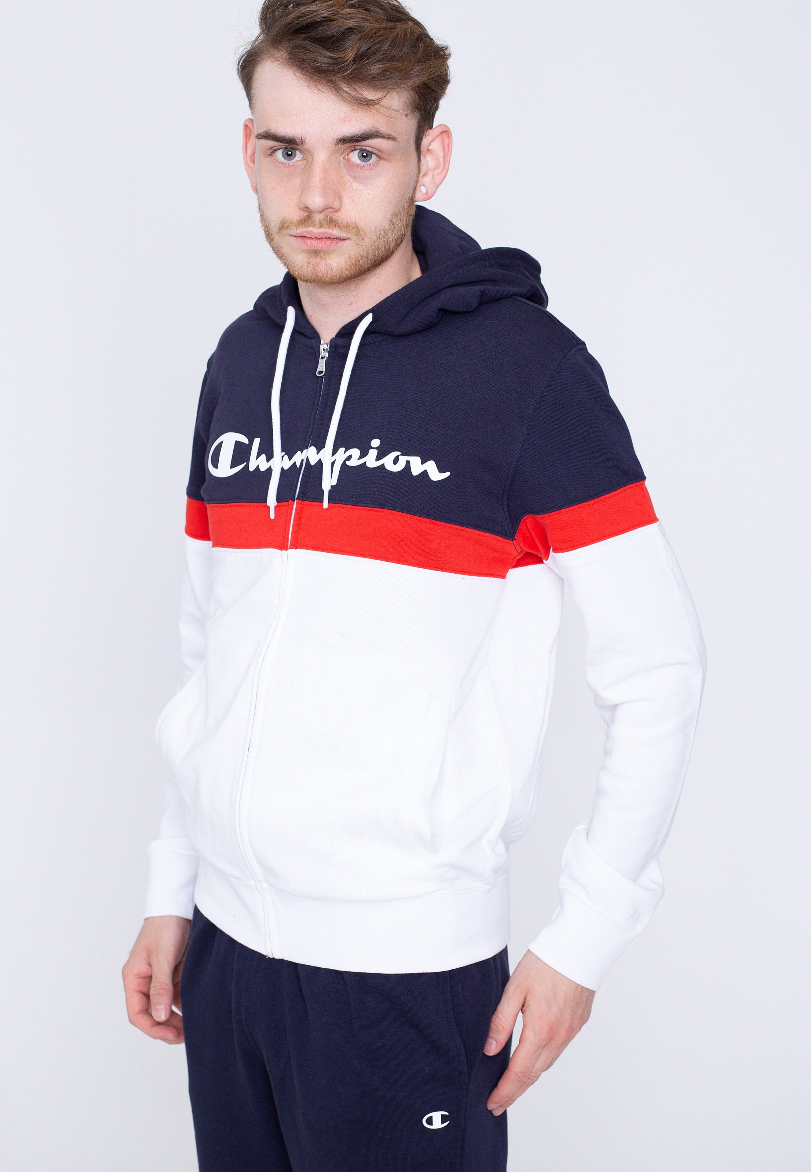 Champion - Hooded Full Zip WHT/NNY/NNY/HRR - Tracksuit | Men-Image