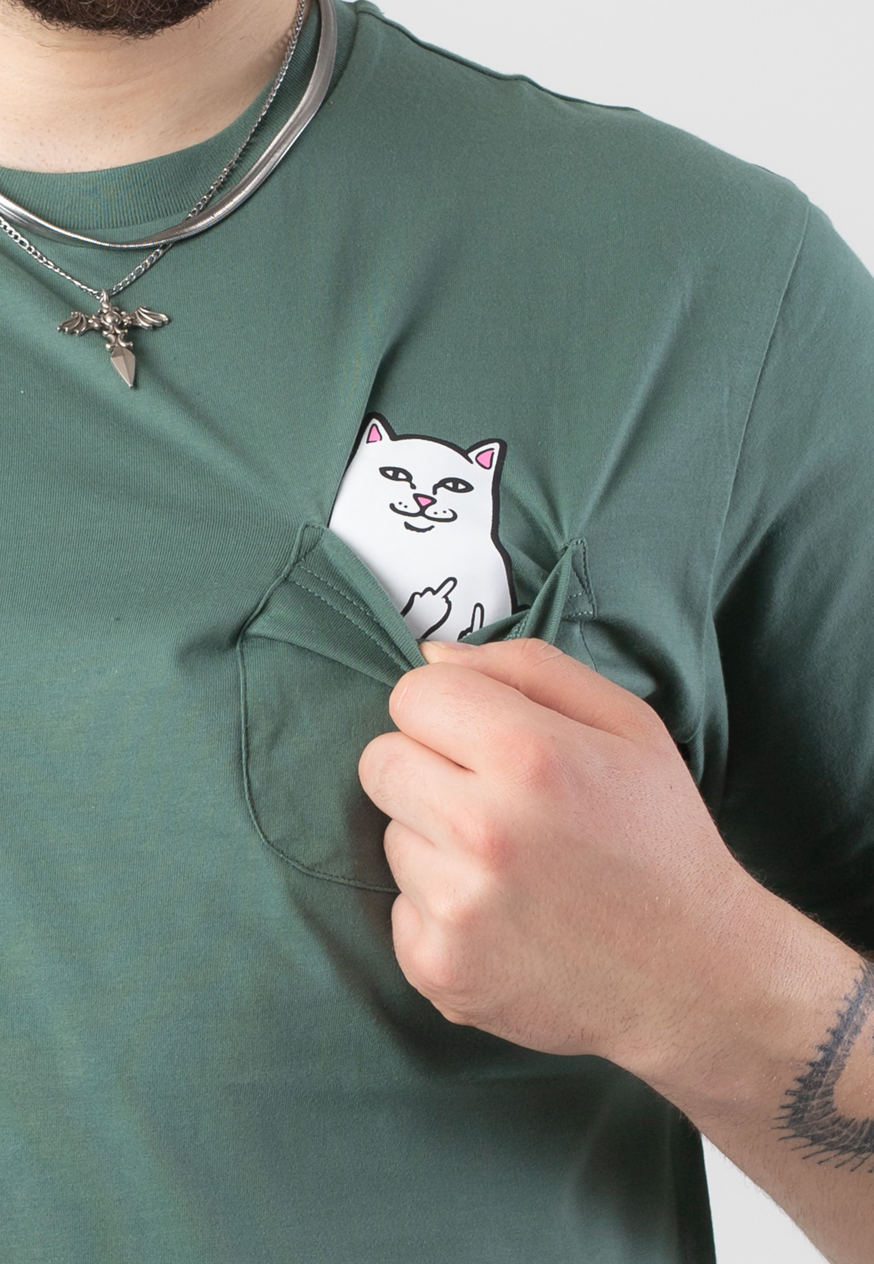 RIPNDIP - Lord Nermal Pocket Dark Olive - T-Shirt | Men-Image